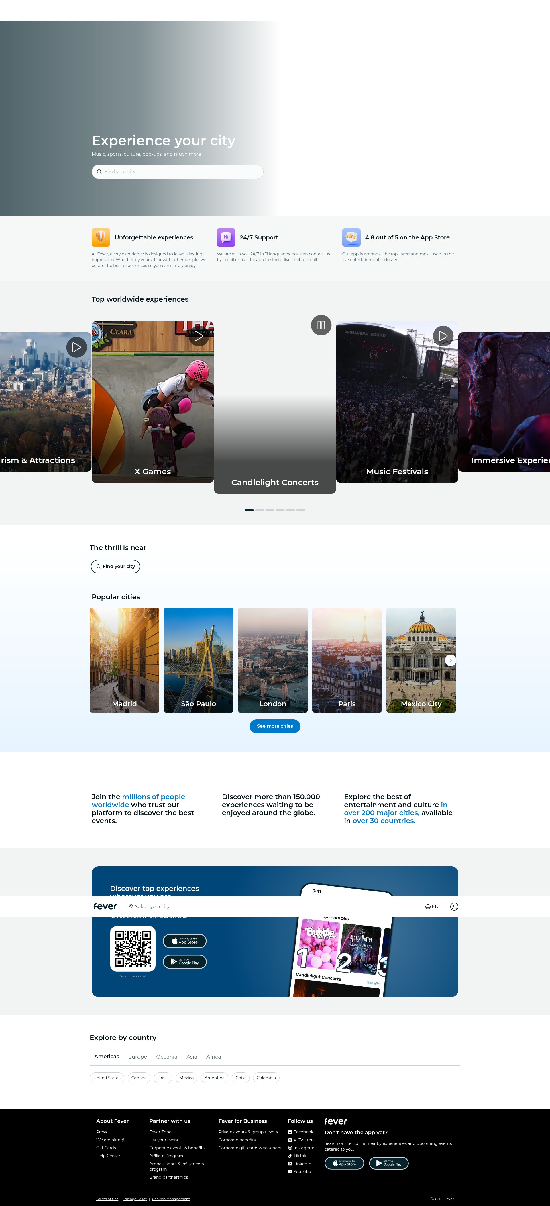 Screenshot of feverup.com