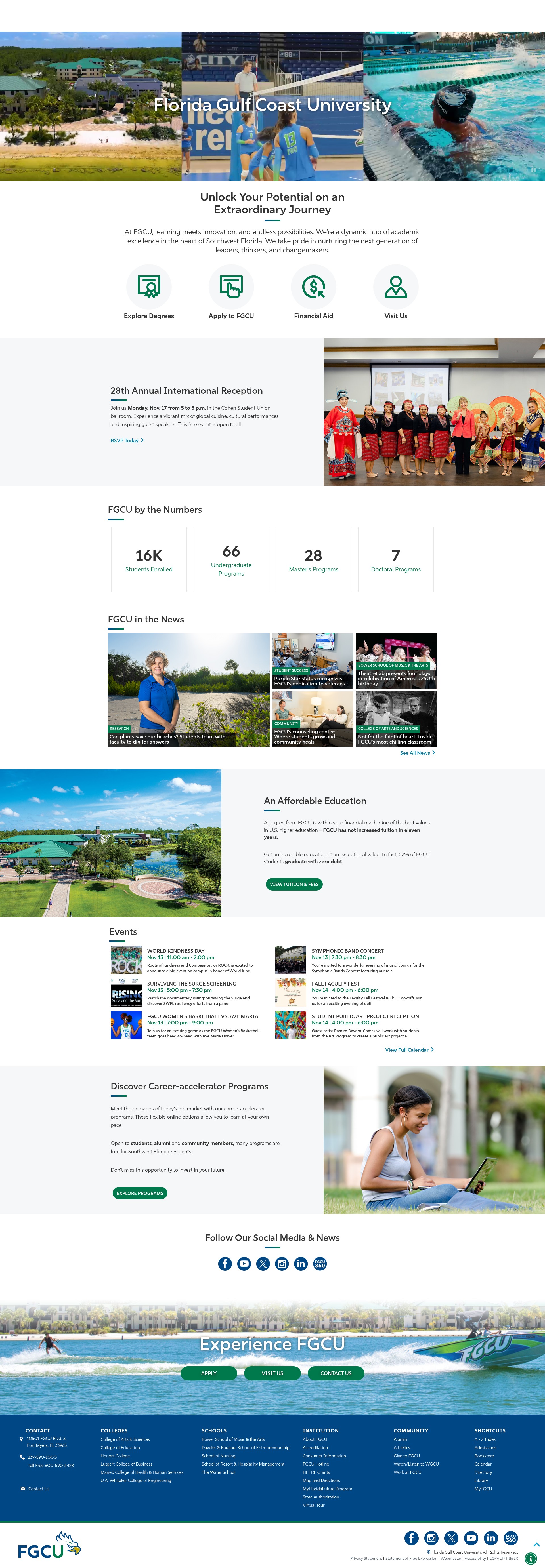 Screenshot of fgcu.edu
