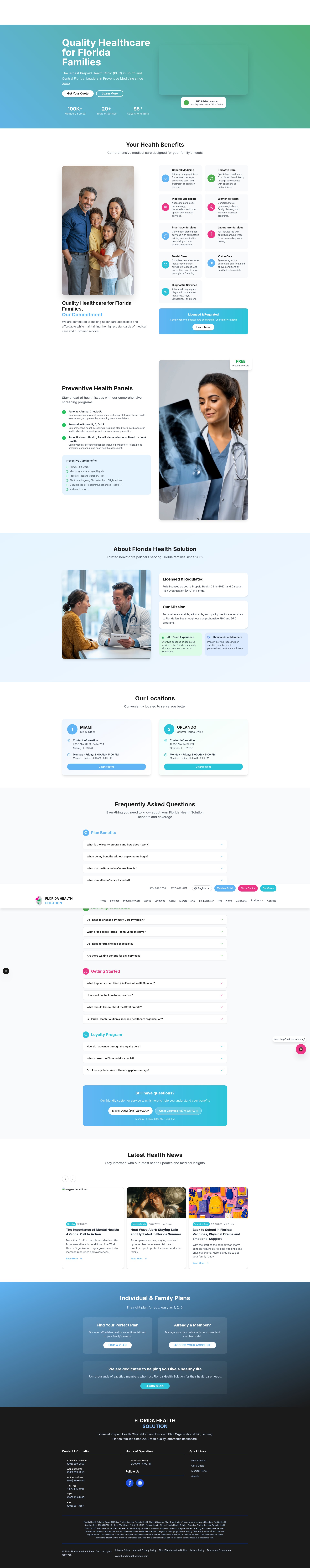 Screenshot of fhshealthplan.com