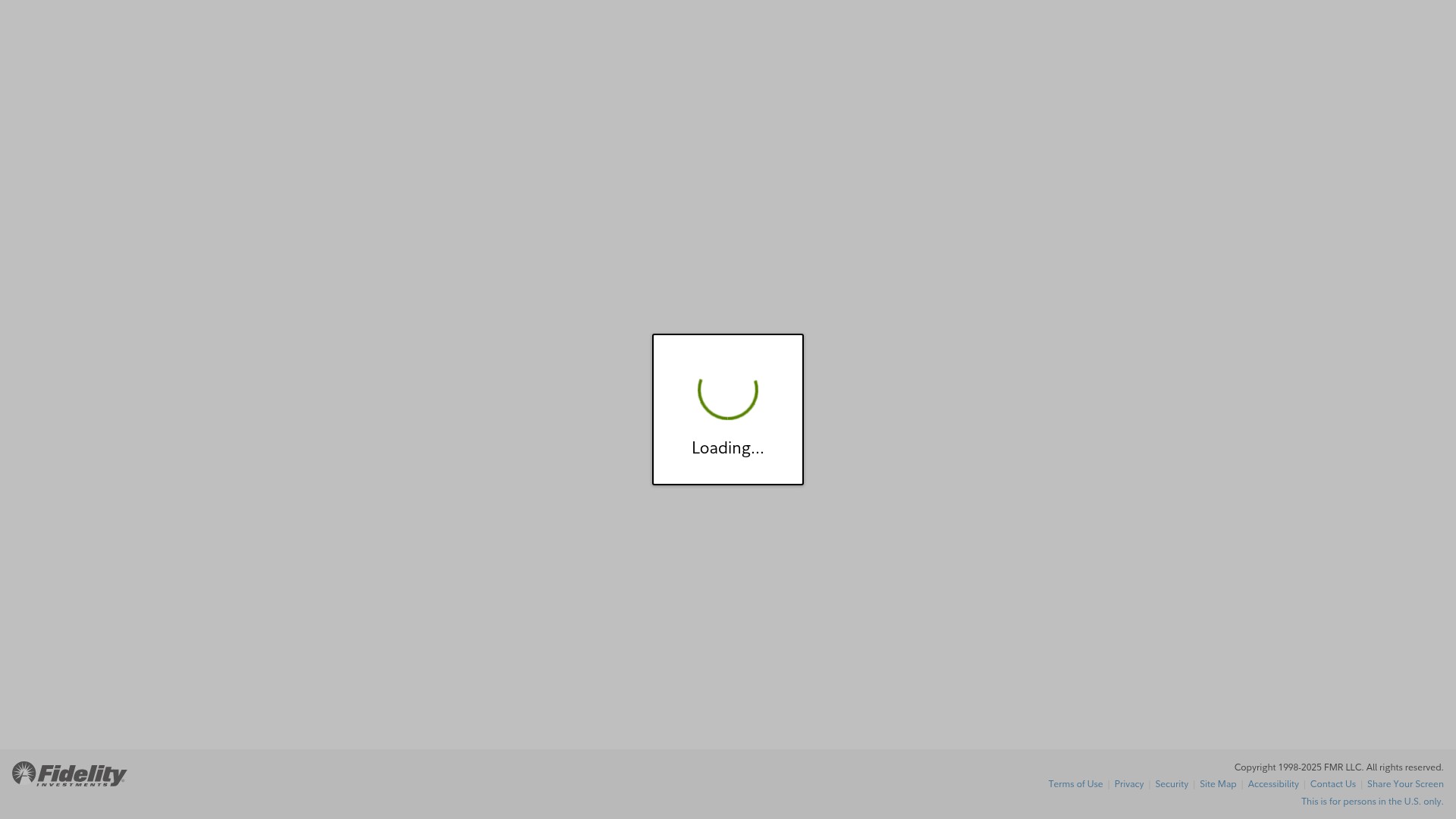 Screenshot of fidelity.com