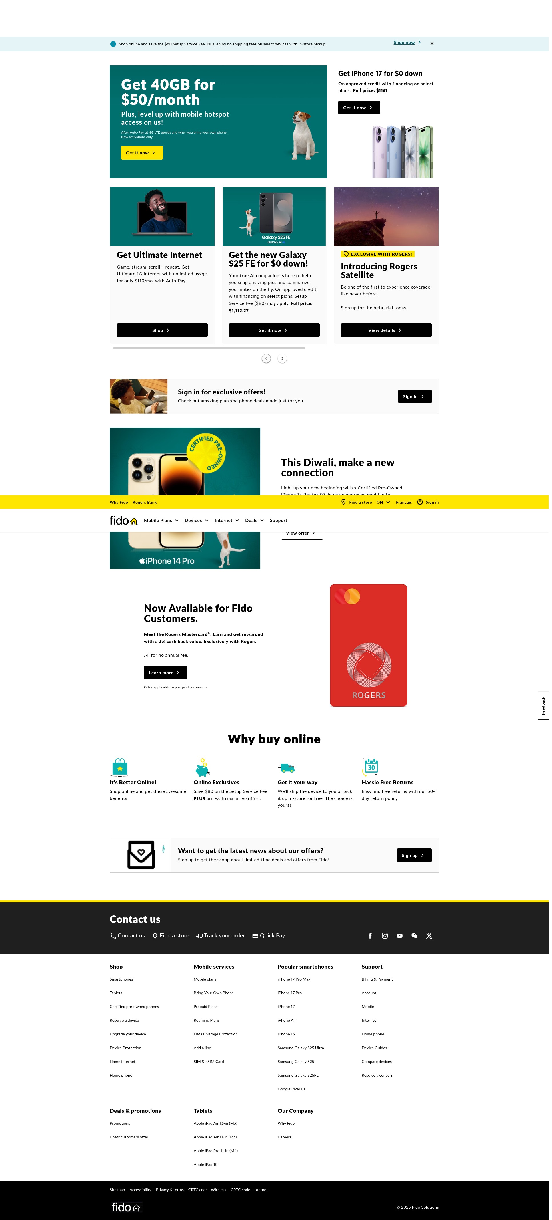 Screenshot of fido.ca