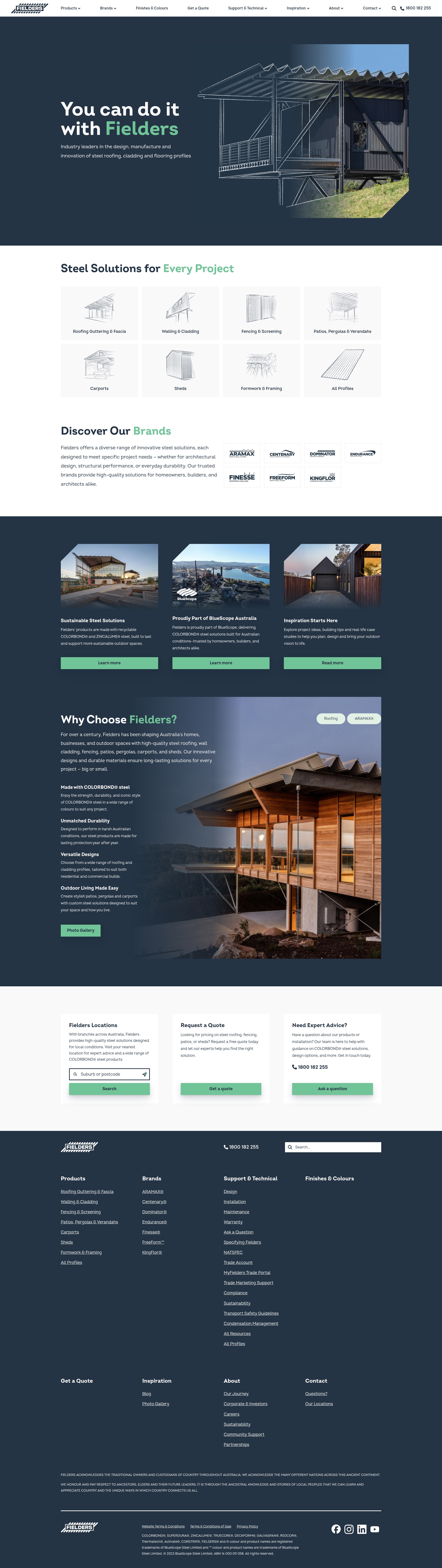 Screenshot of fielders.com.au