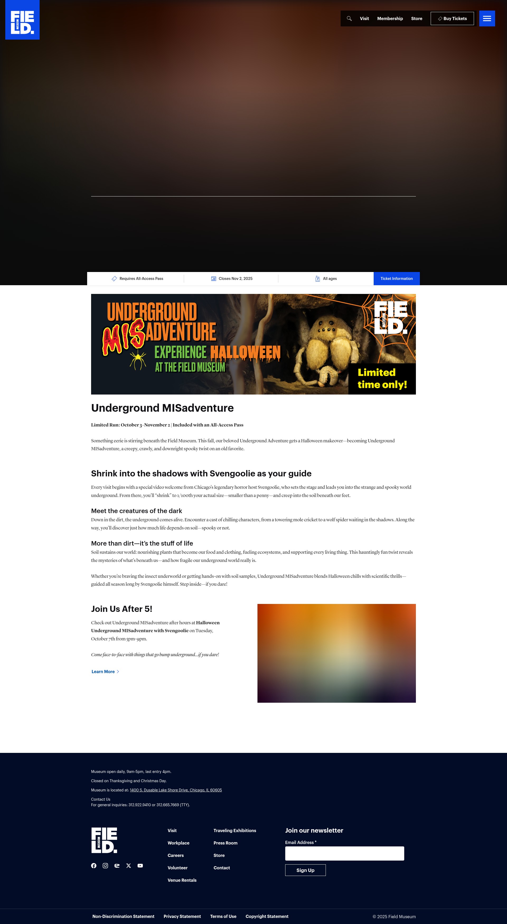 Screenshot of fieldmuseum.org