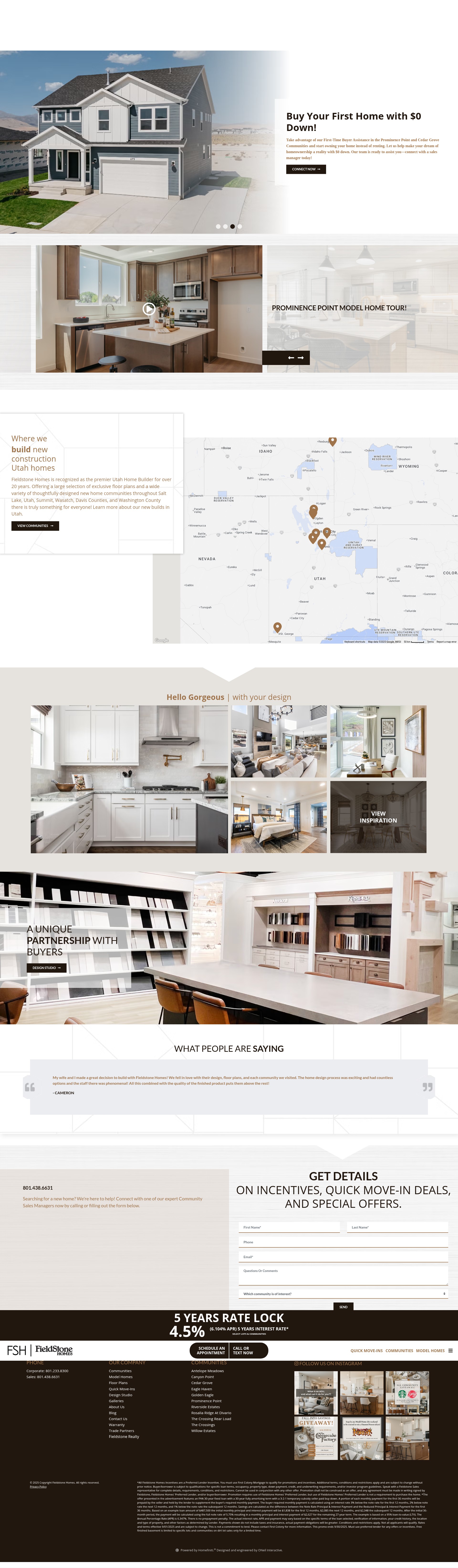 Screenshot of fieldstonehomes.com