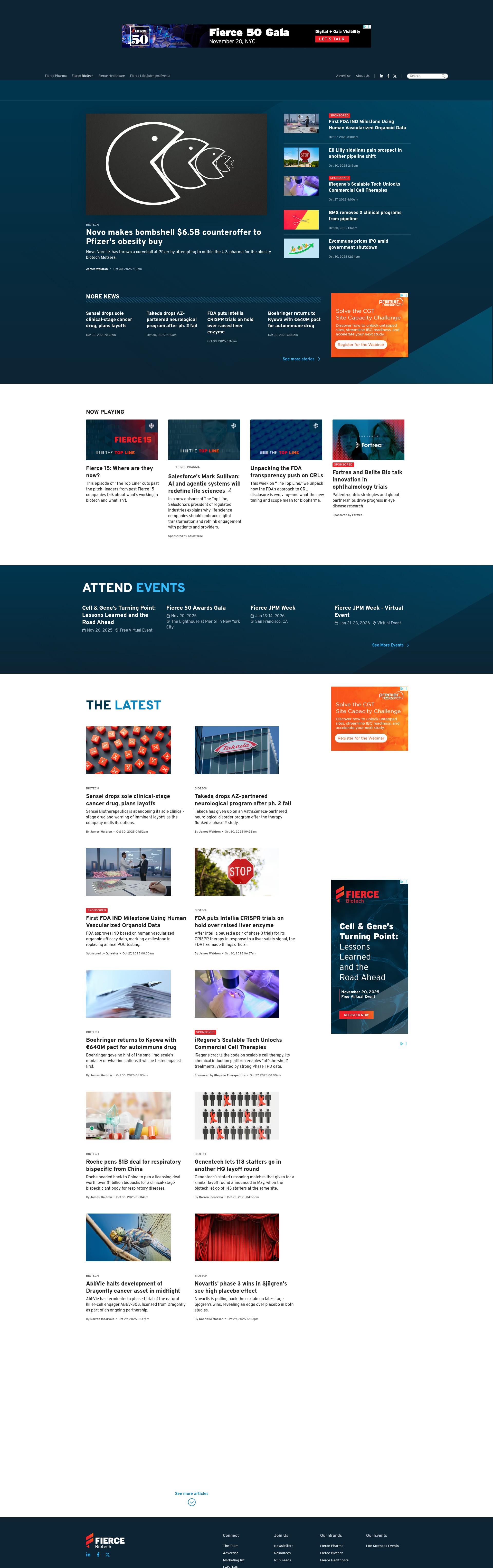 Screenshot of fiercebiotech.com