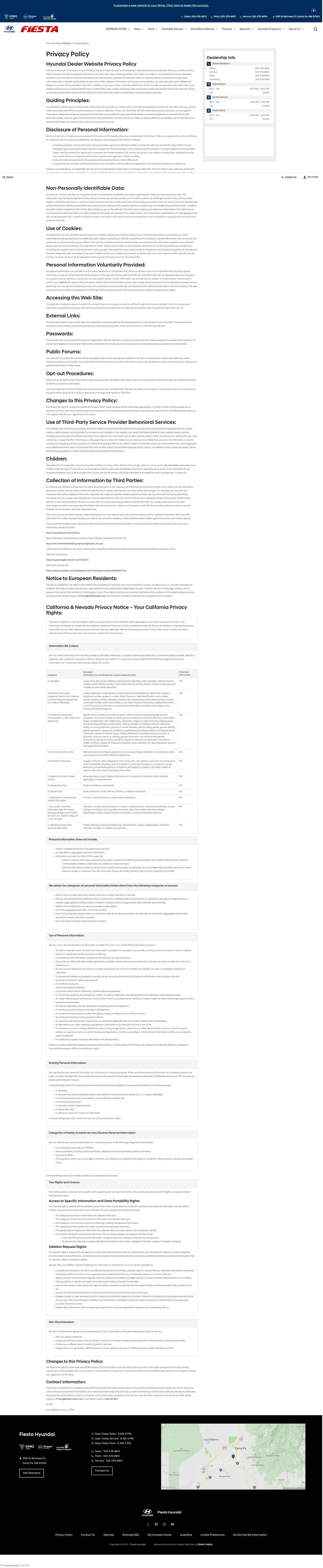 Screenshot of fiestahyundai.com