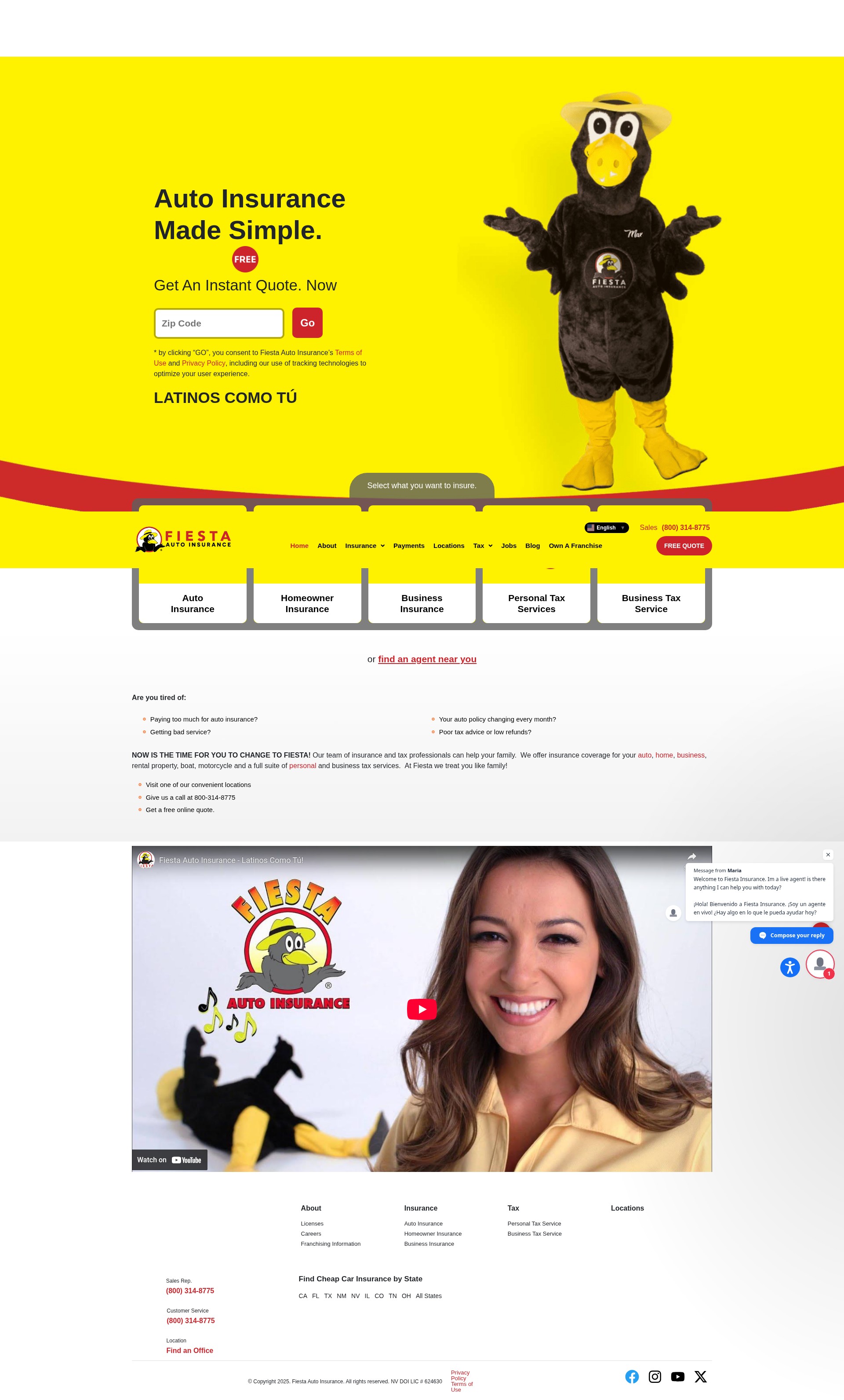 Screenshot of fiestainsurance.com