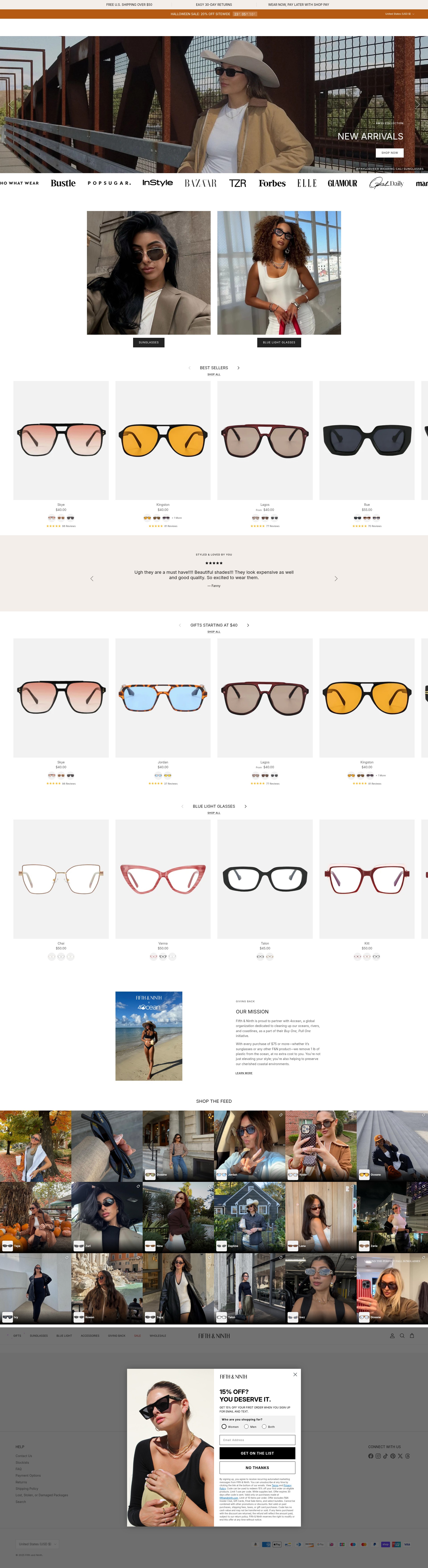 Screenshot of fifth-and-ninth.myshopify.com