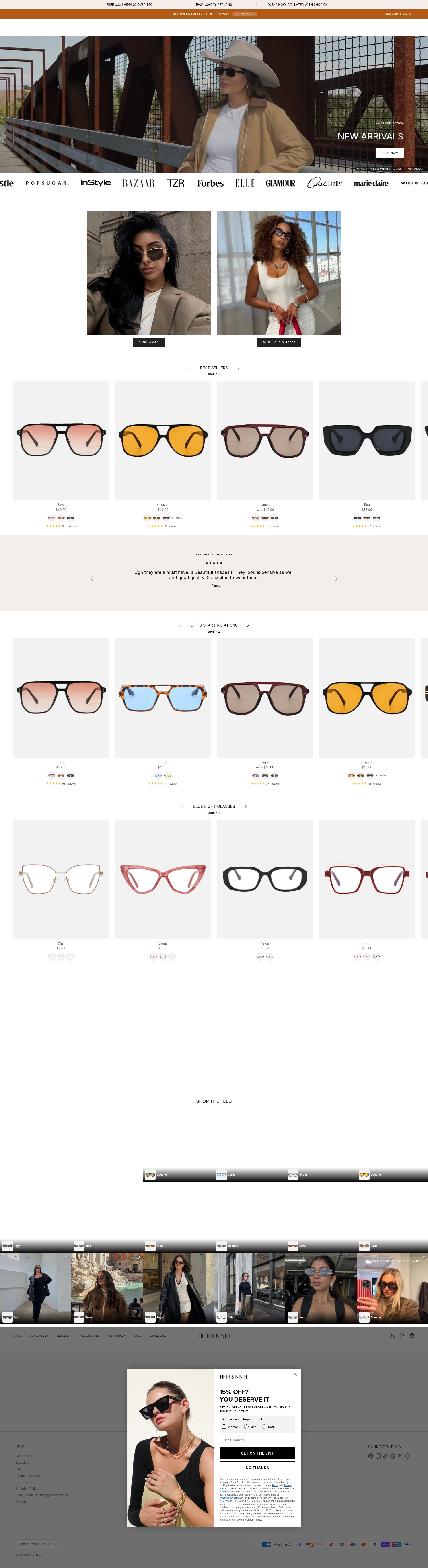 Screenshot of fifthandninth.com