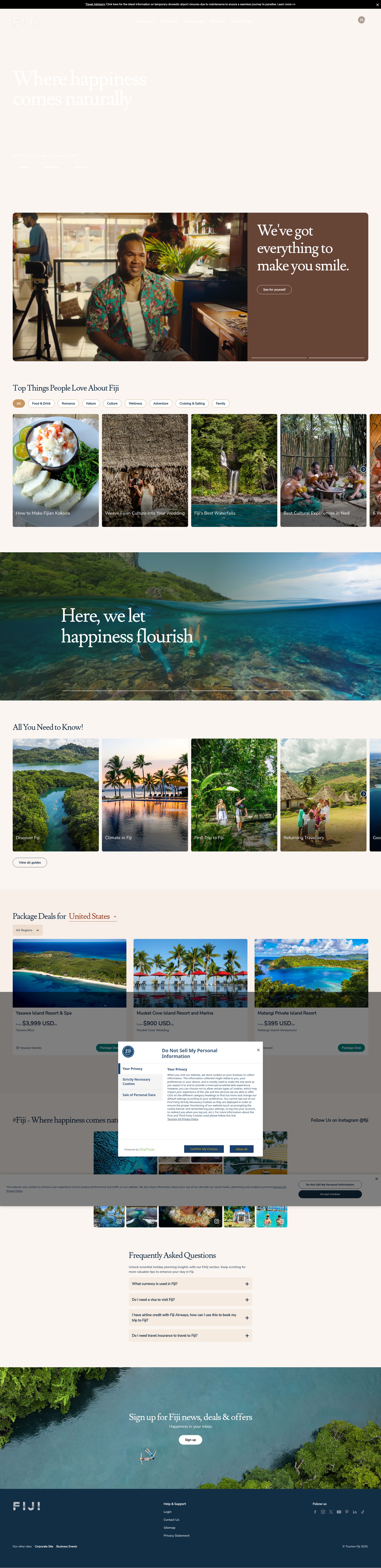 Screenshot of fiji.travel