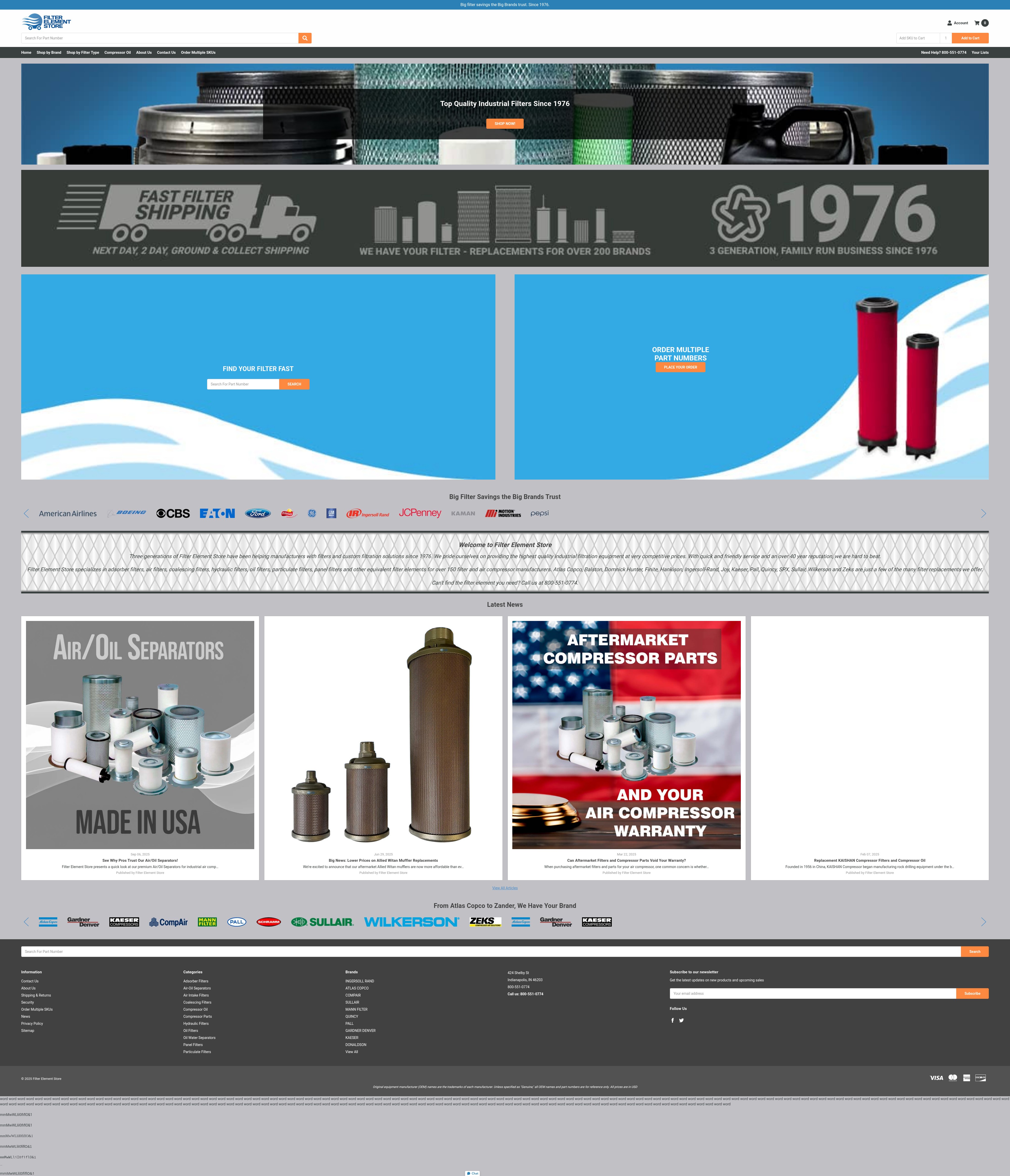 Screenshot of filterelementstore.com
