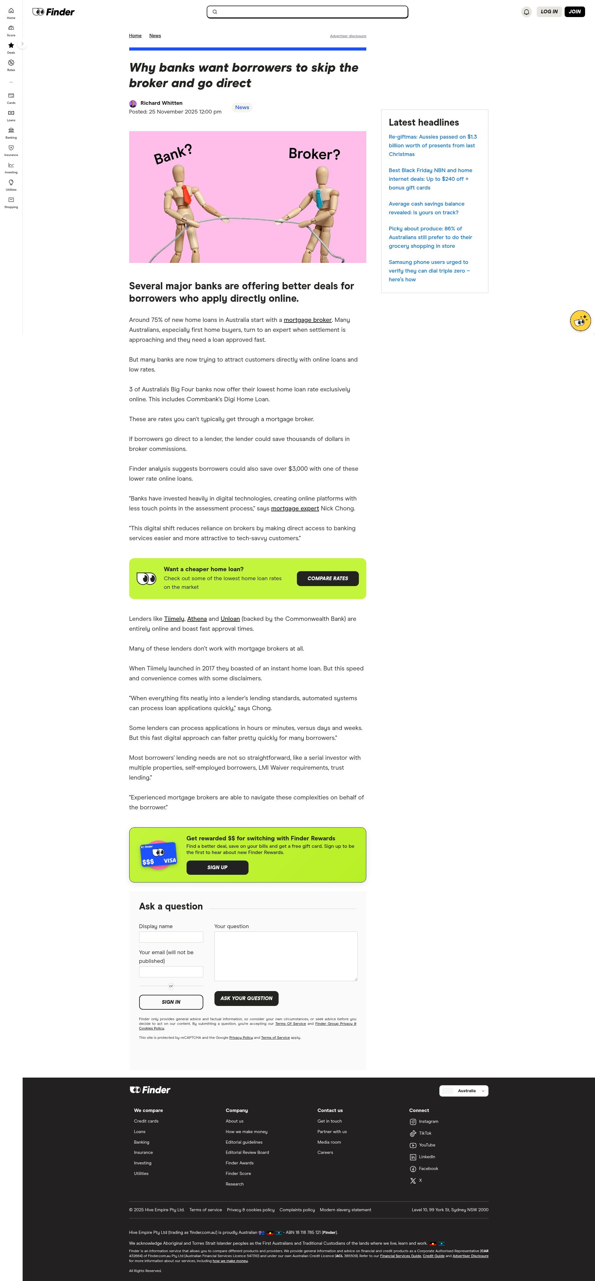 Screenshot of finder.com.au
