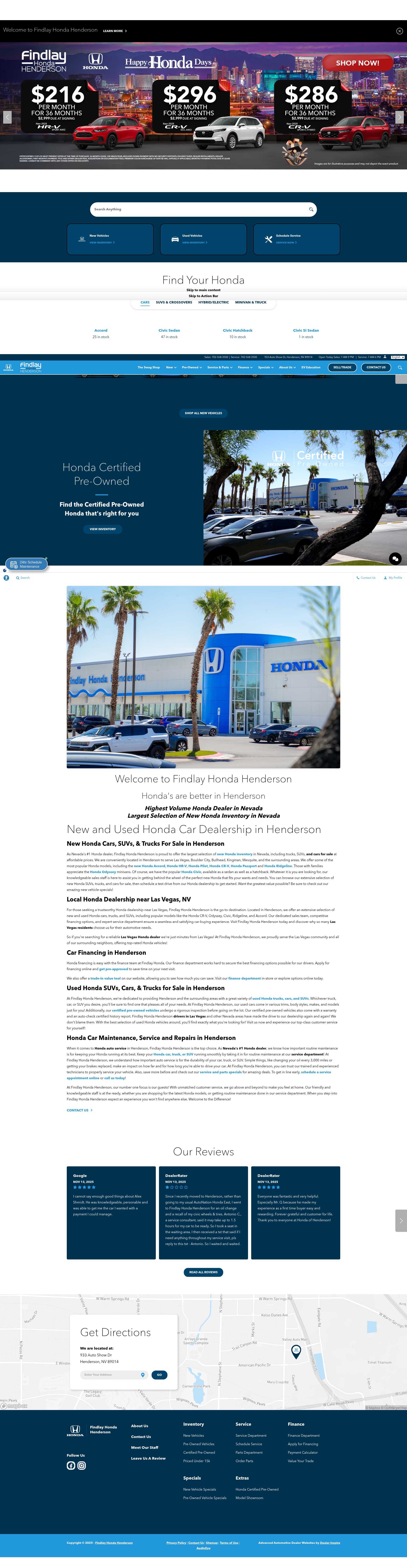 Screenshot of findlayhondahenderson.com
