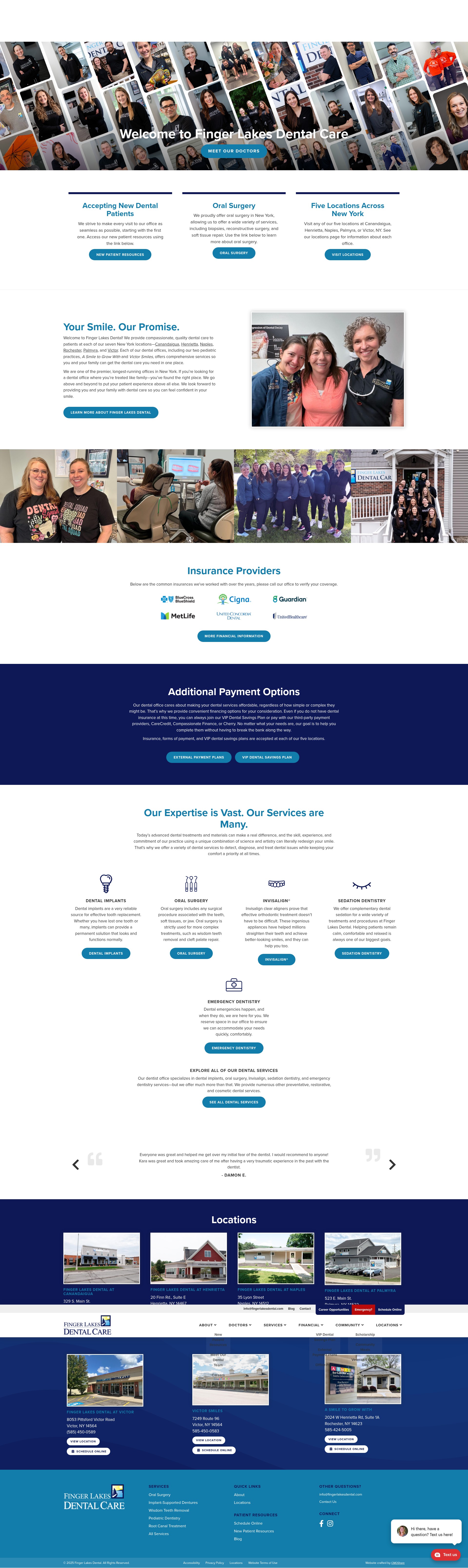 Screenshot of fingerlakesdental.com