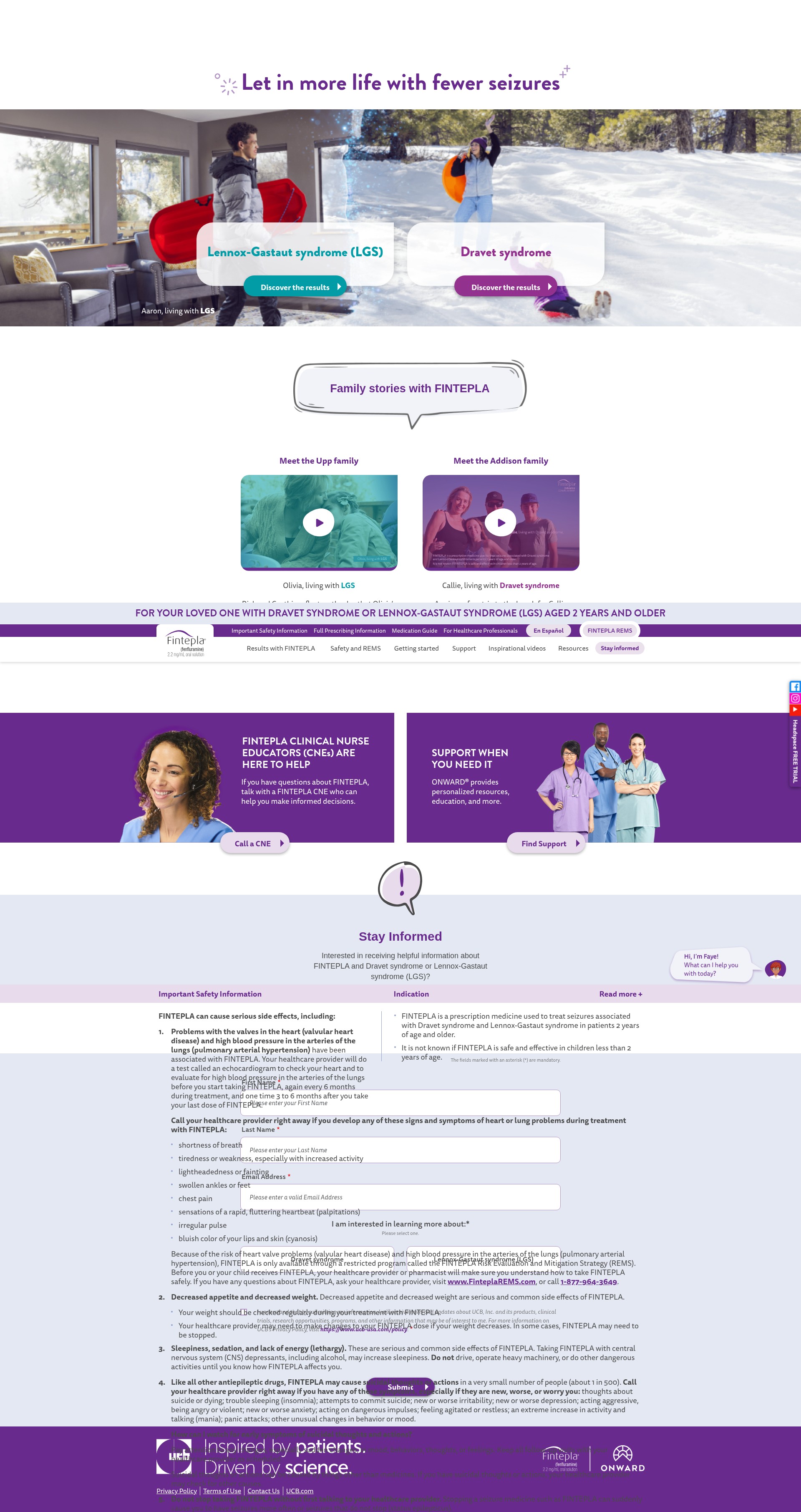Screenshot of fintepla.com