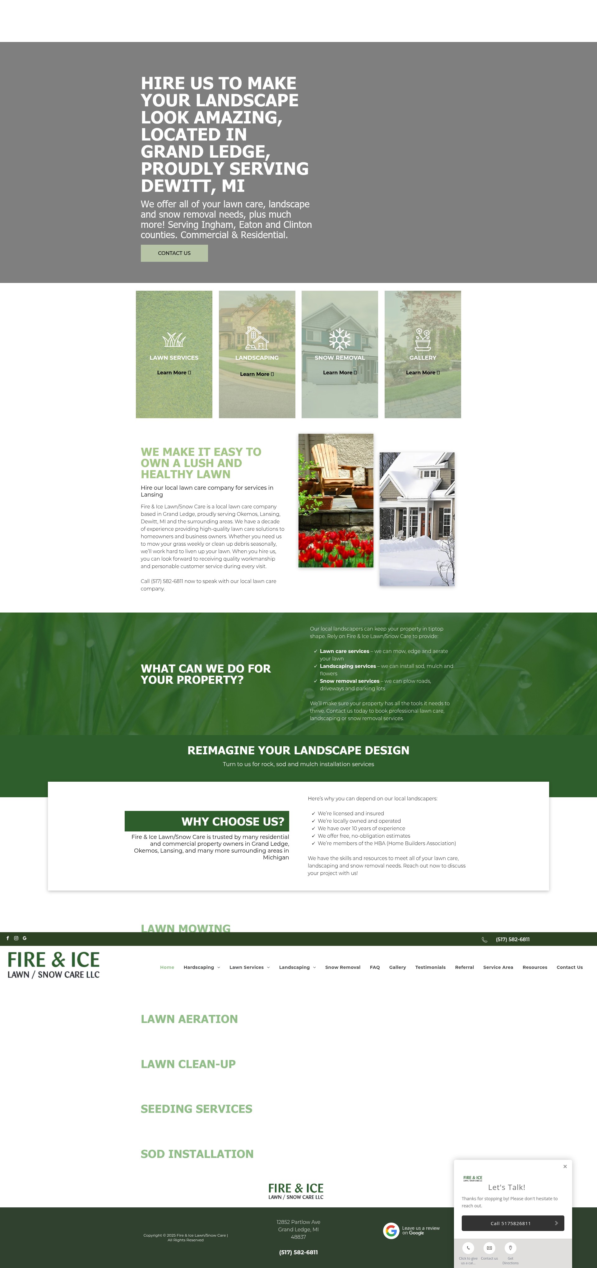 Screenshot of fireandicelawnsnowcare.com