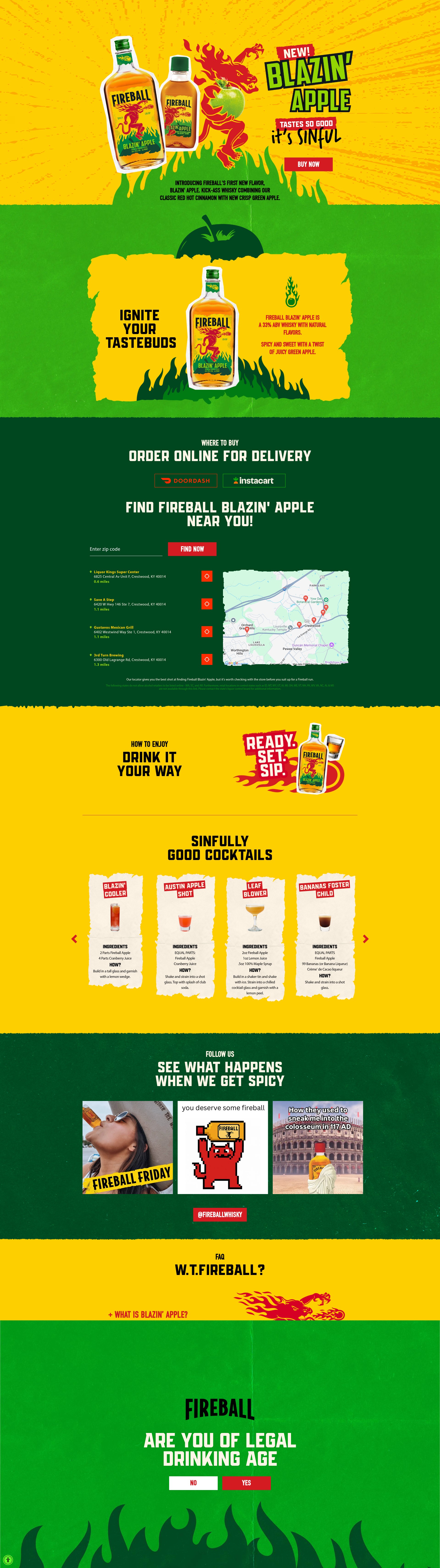 Screenshot of fireballblazinapple.com