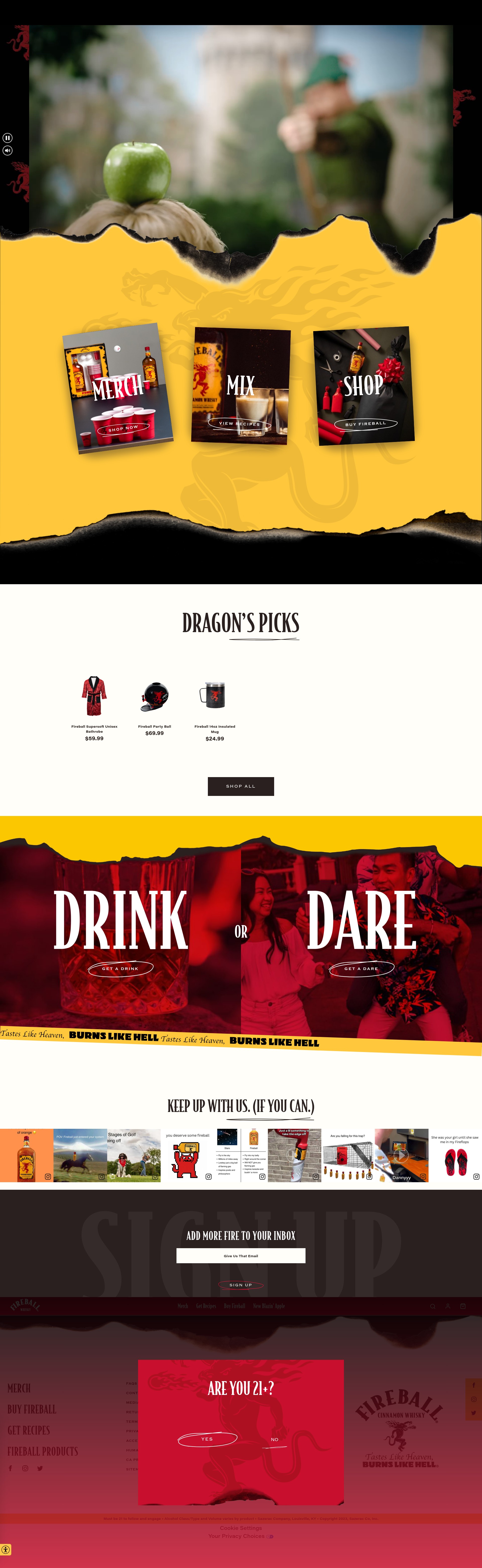 Screenshot of fireballwhisky.com