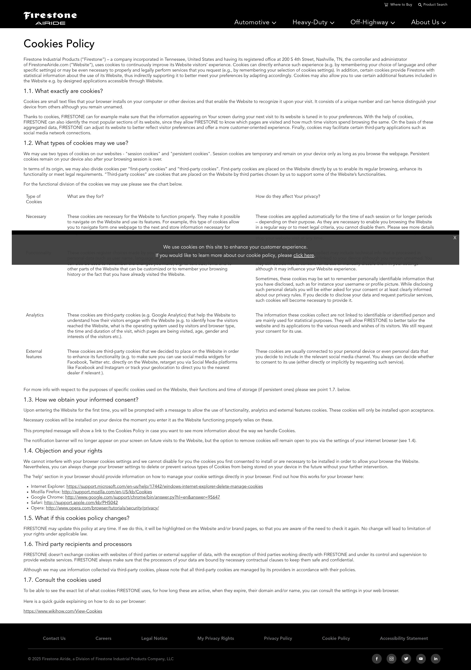 Screenshot of firestoneairide.com