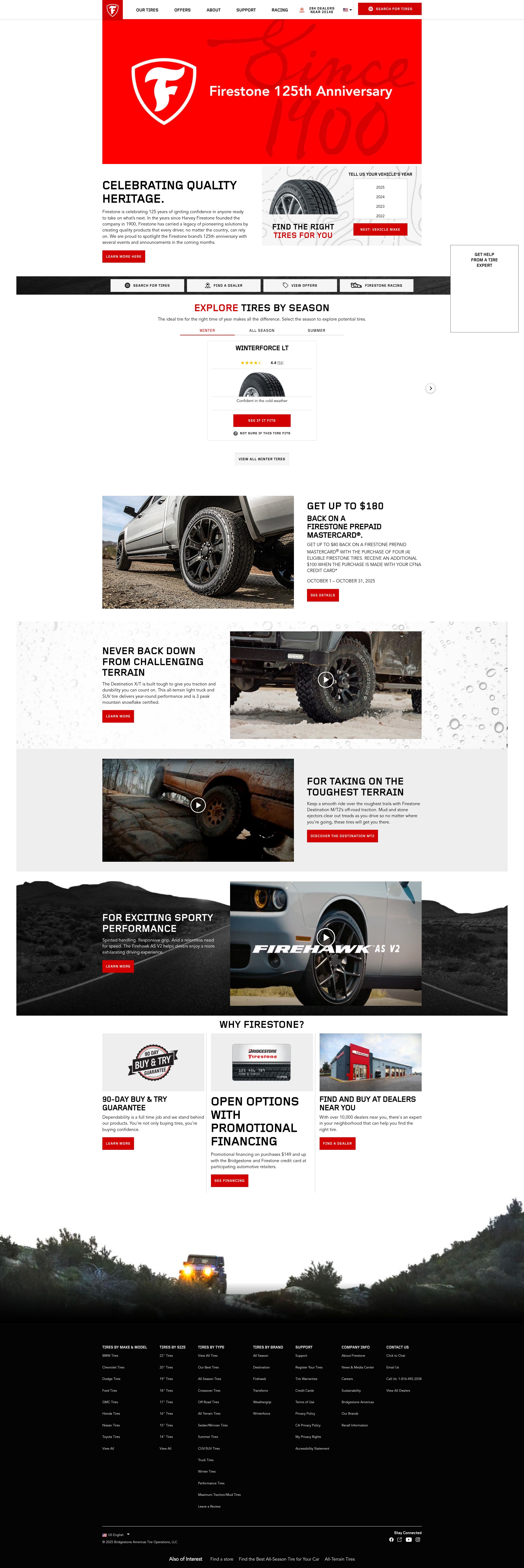 Screenshot of firestonetire.com