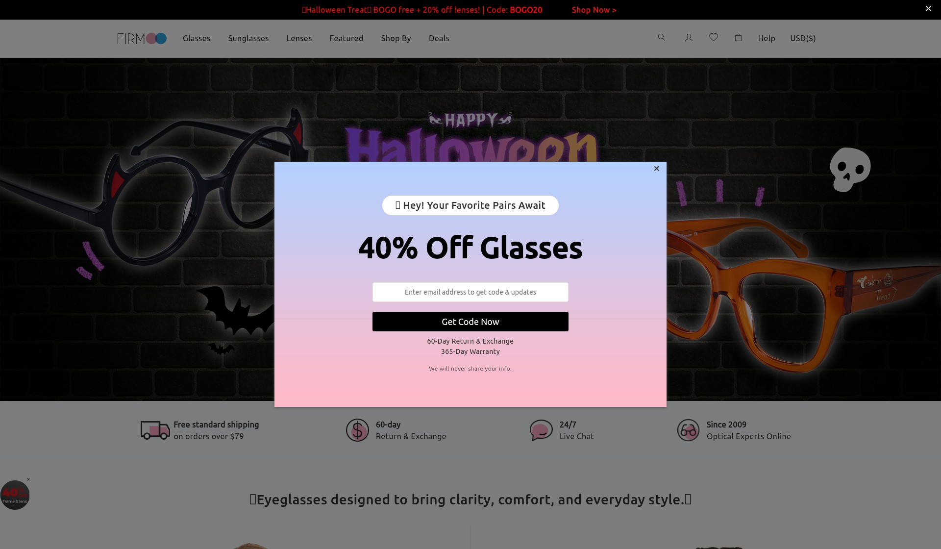 Screenshot of firmoo.com
