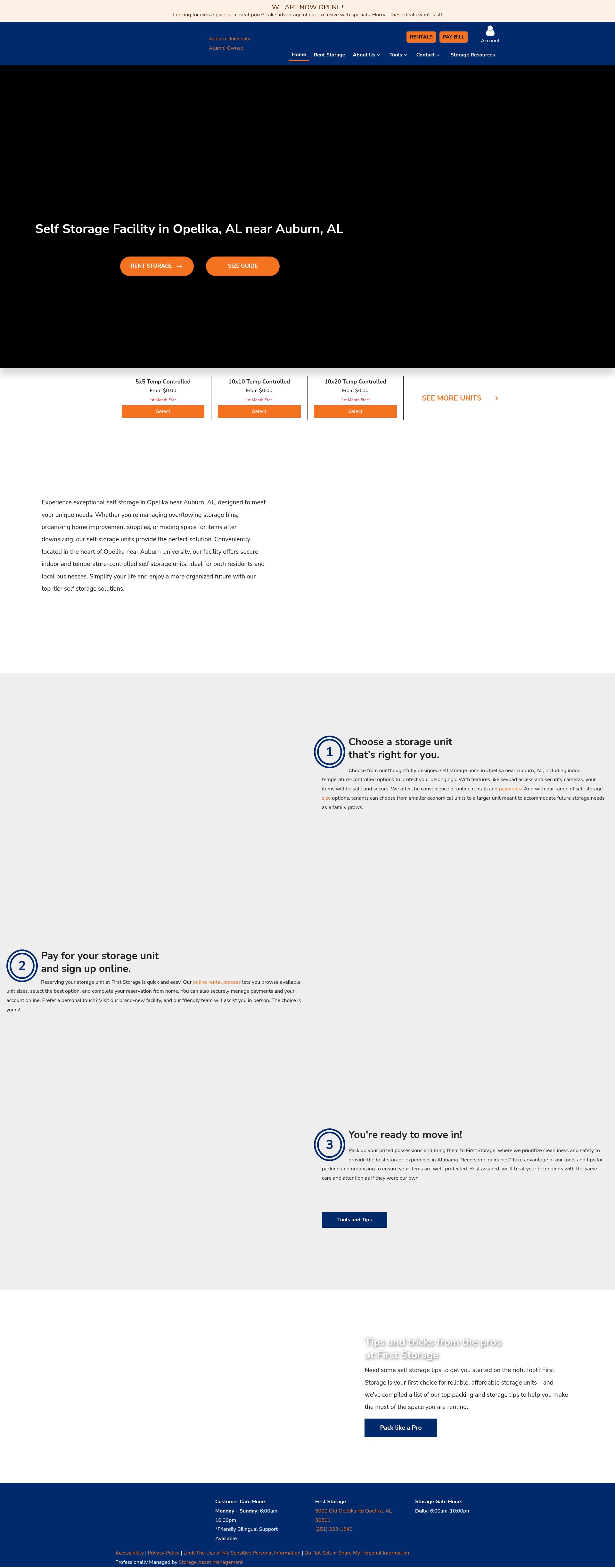 Screenshot of first-storage.com