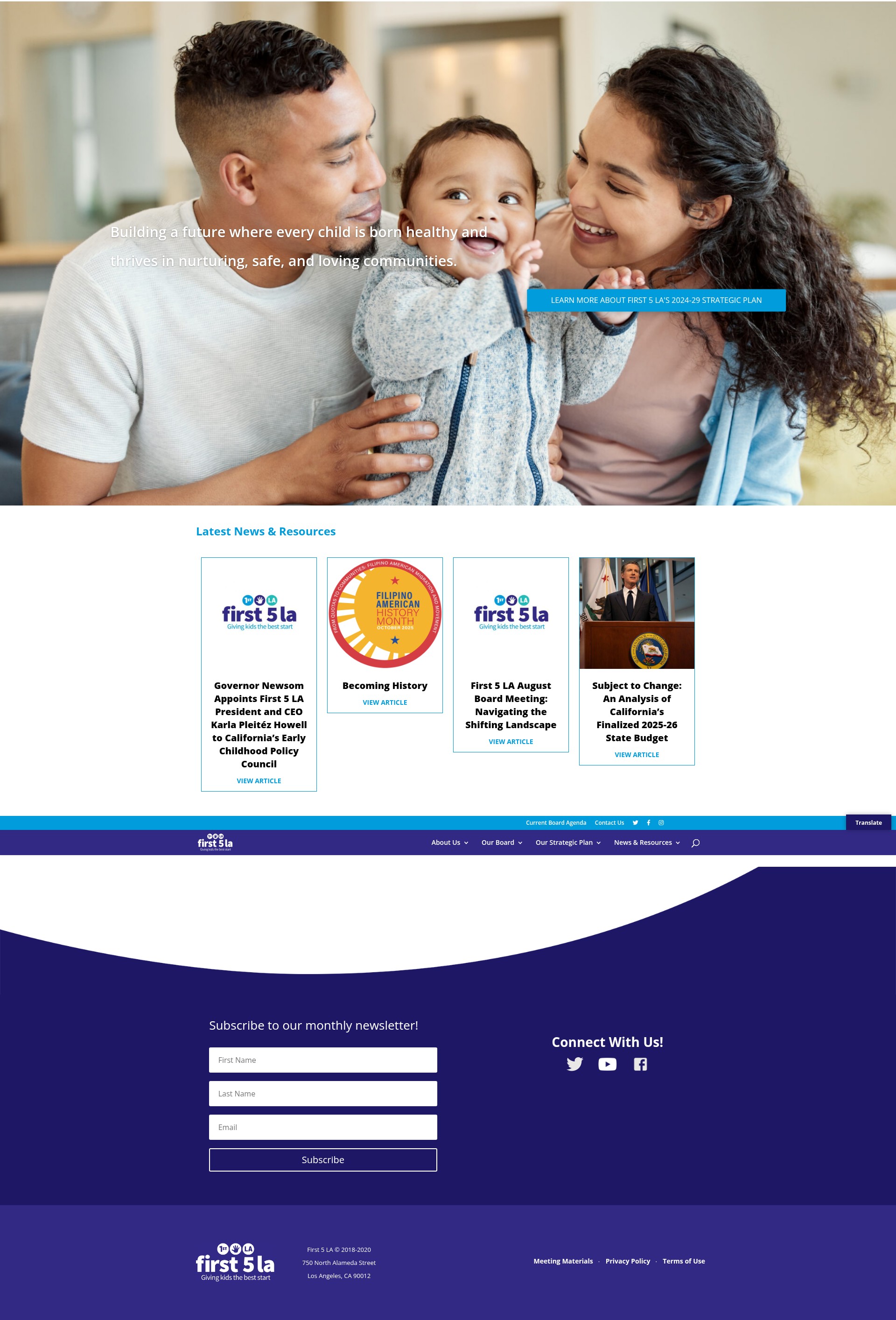 Screenshot of first5la.org