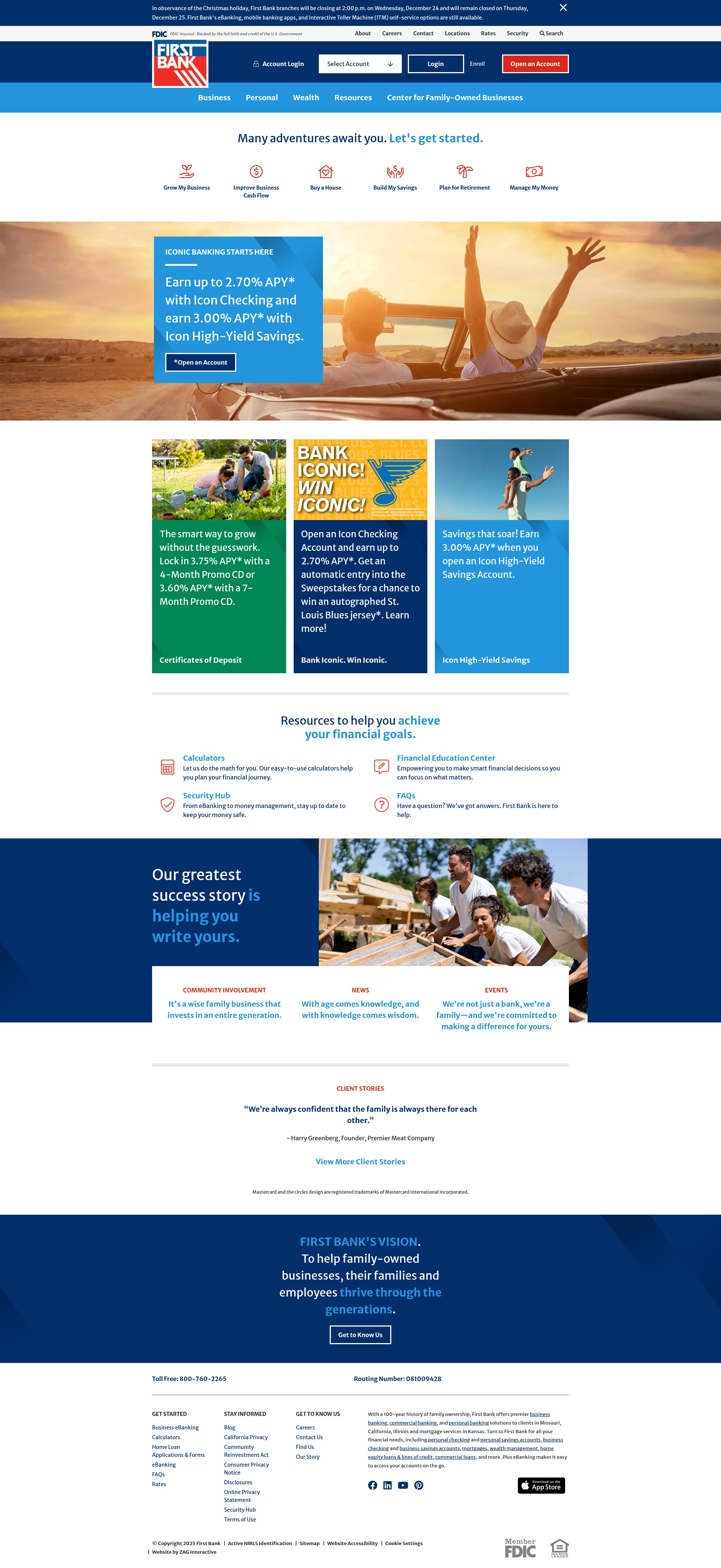 Screenshot of firstbanks.com