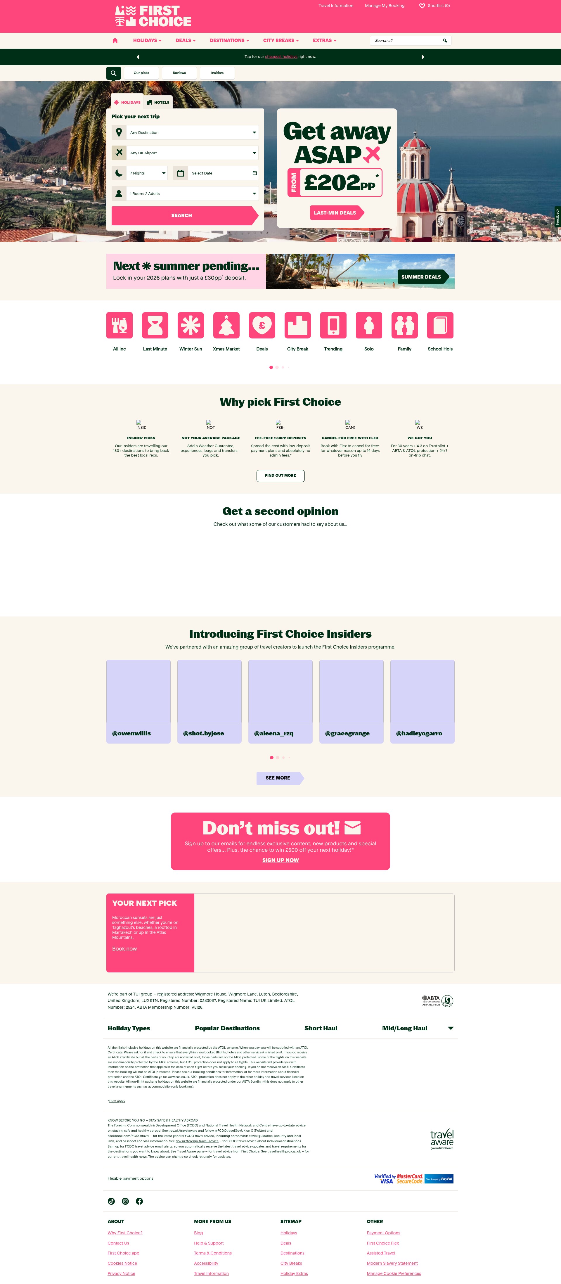 Screenshot of firstchoice.co.uk