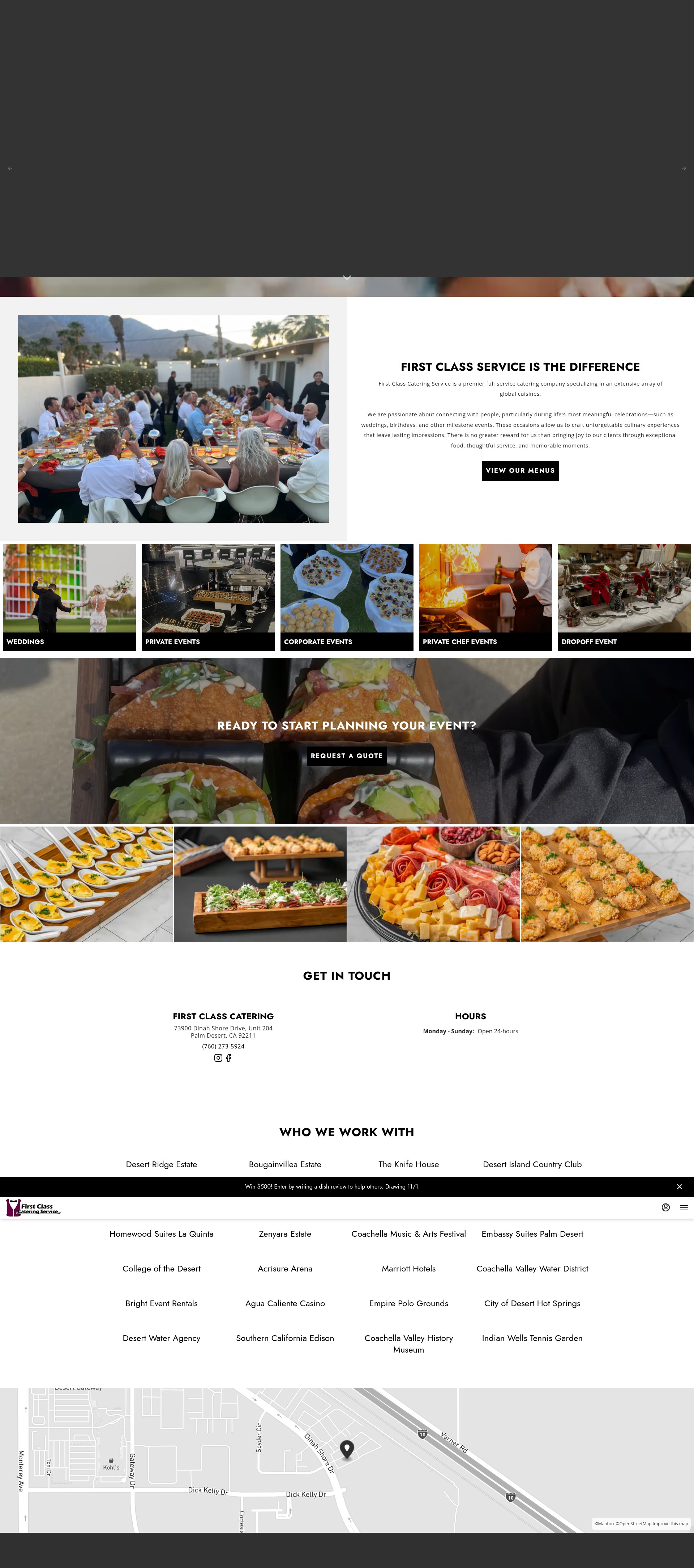Screenshot of firstclasscateringservice.com