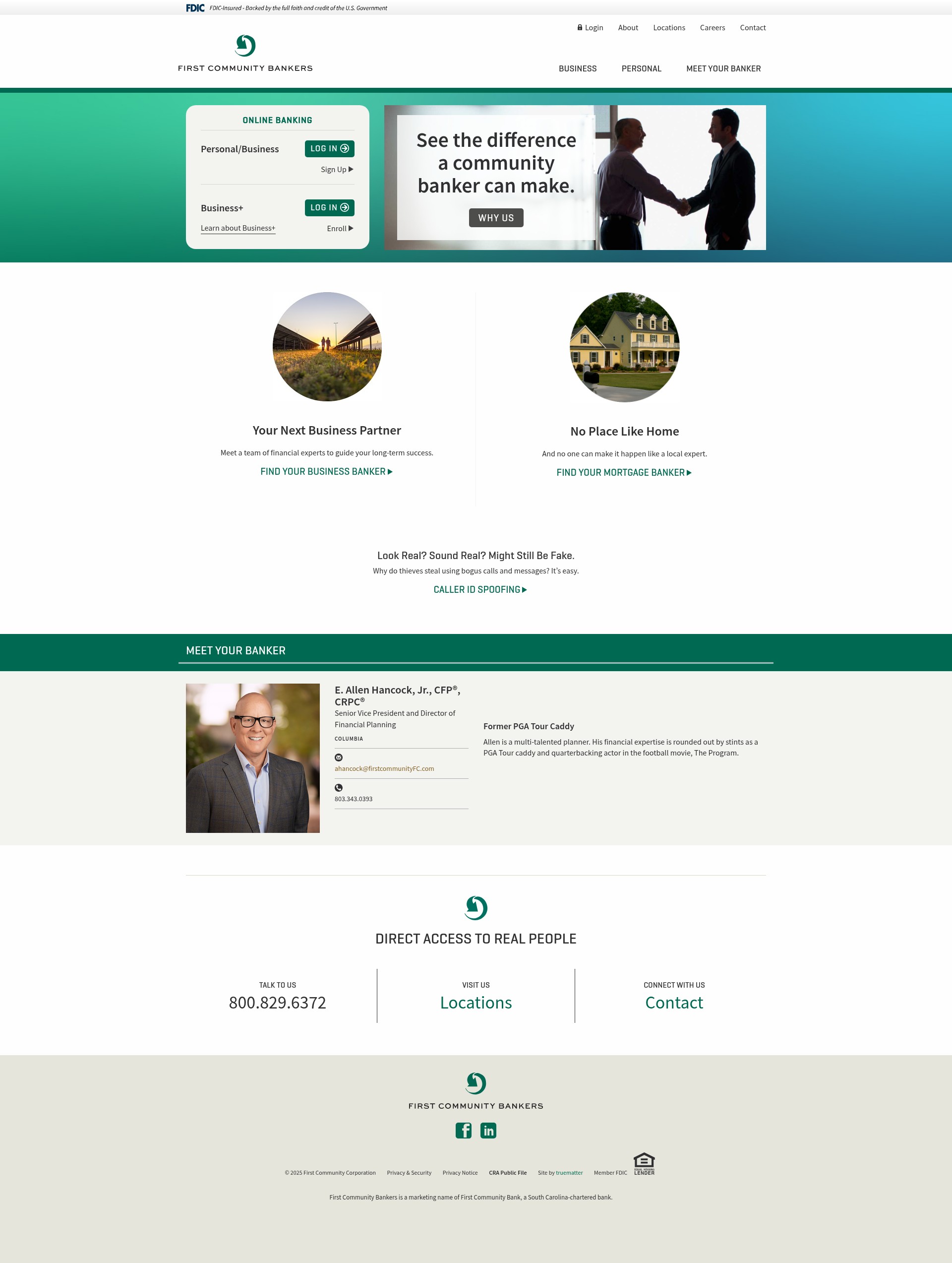 Screenshot of firstcommunitysc.com