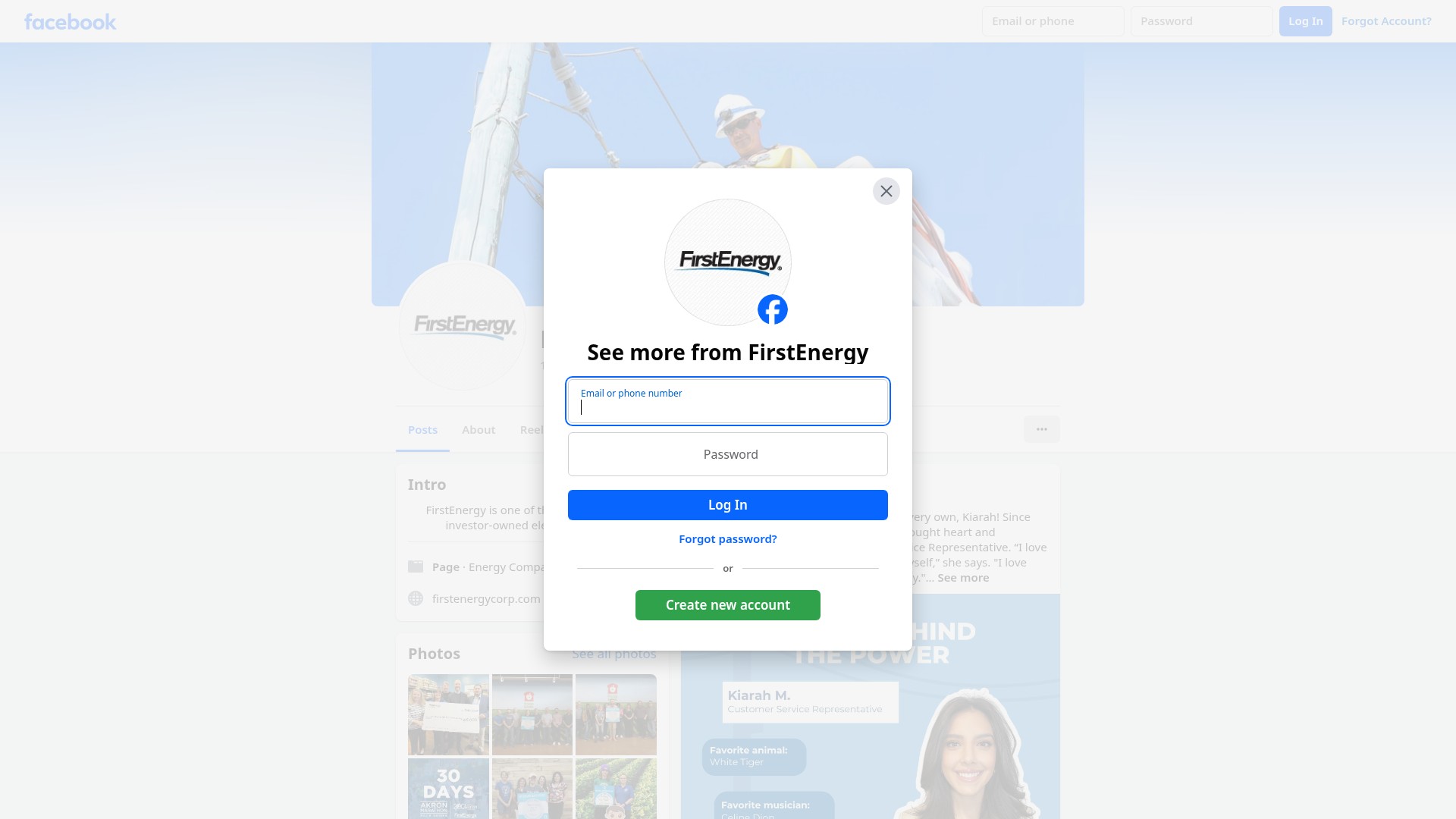 Screenshot of firstenergycorp.com