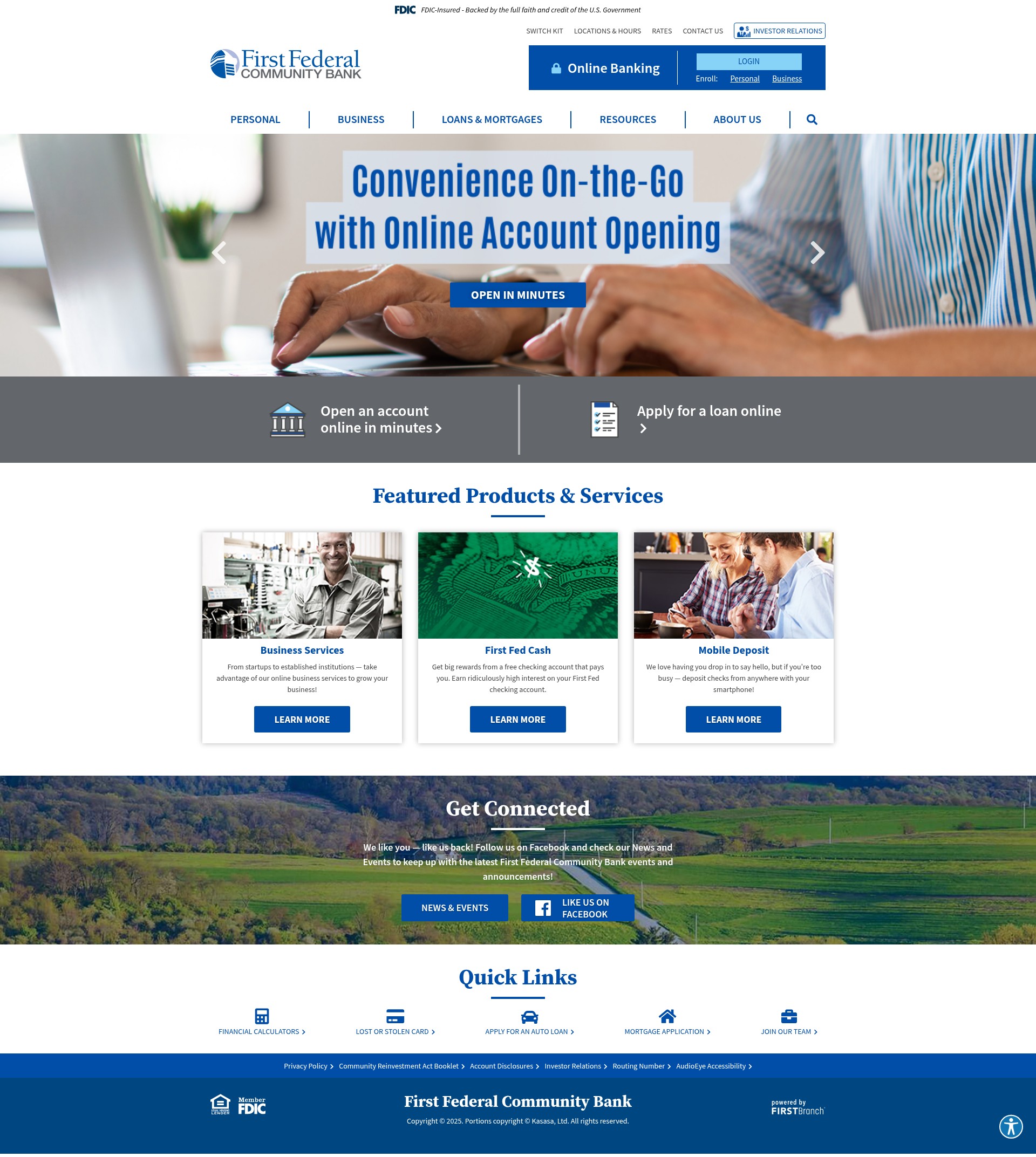 Screenshot of firstfed.com