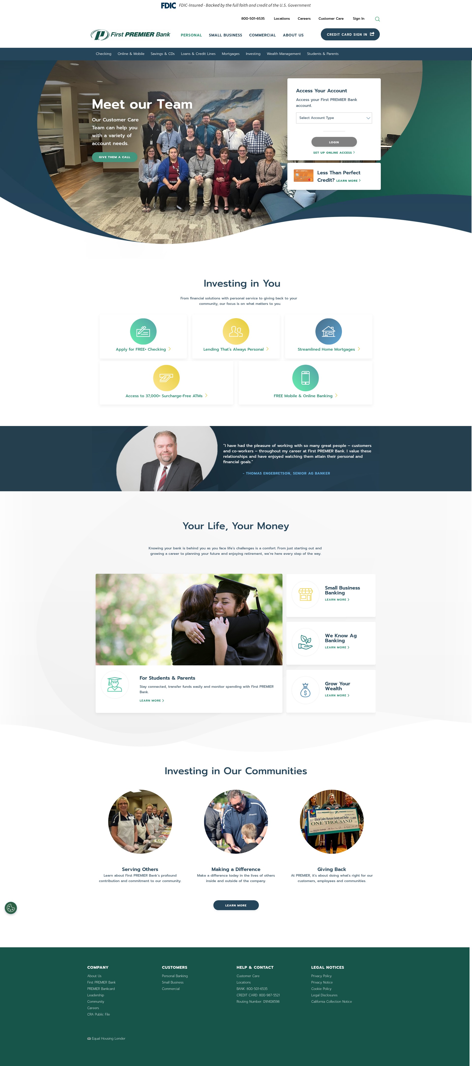 Screenshot of firstpremier.com