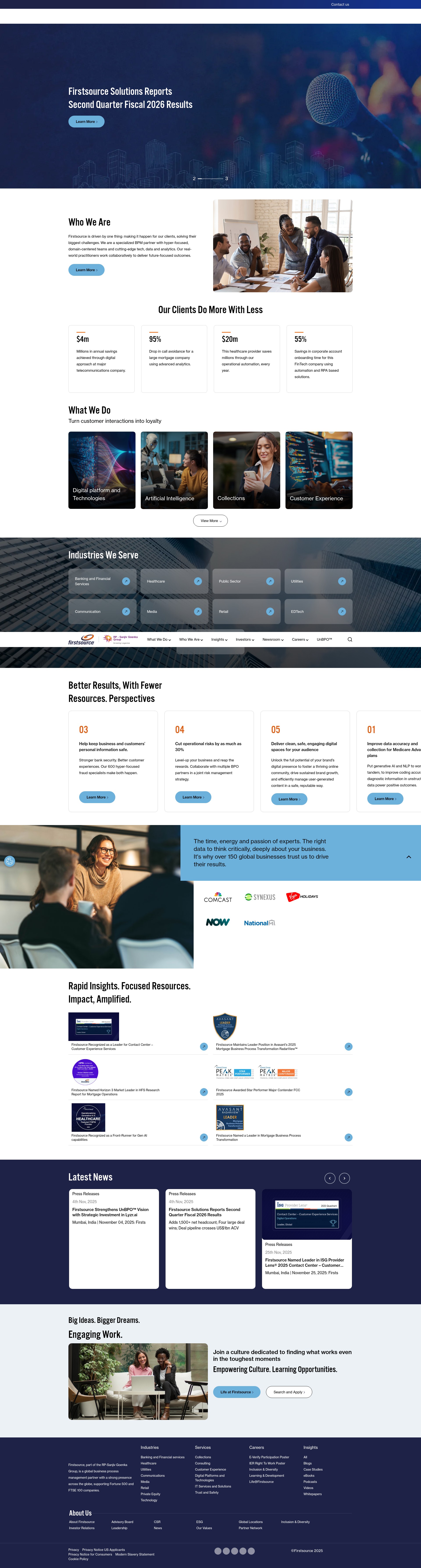 Screenshot of firstsource.com