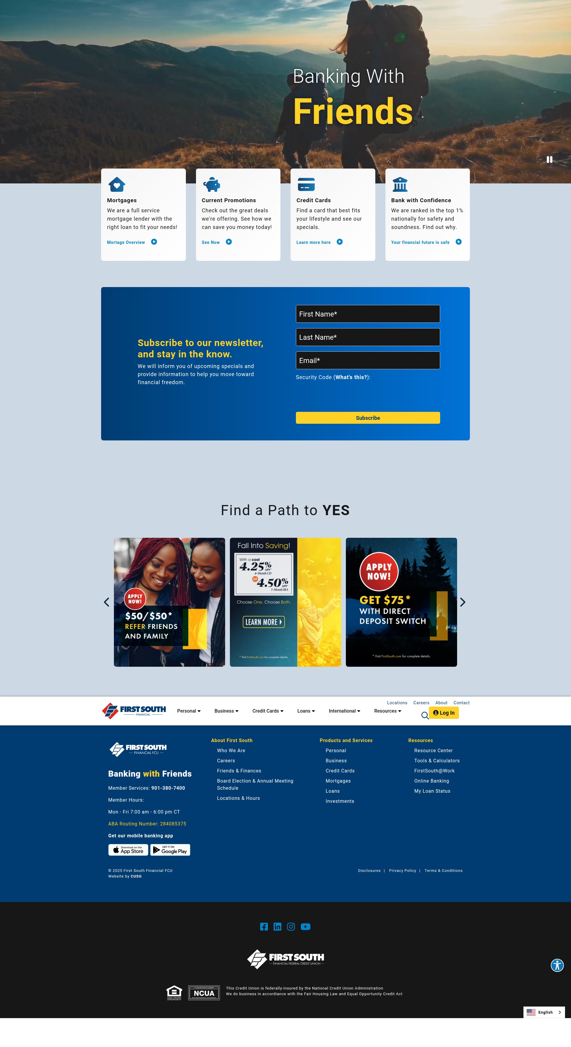 Screenshot of firstsouth.com