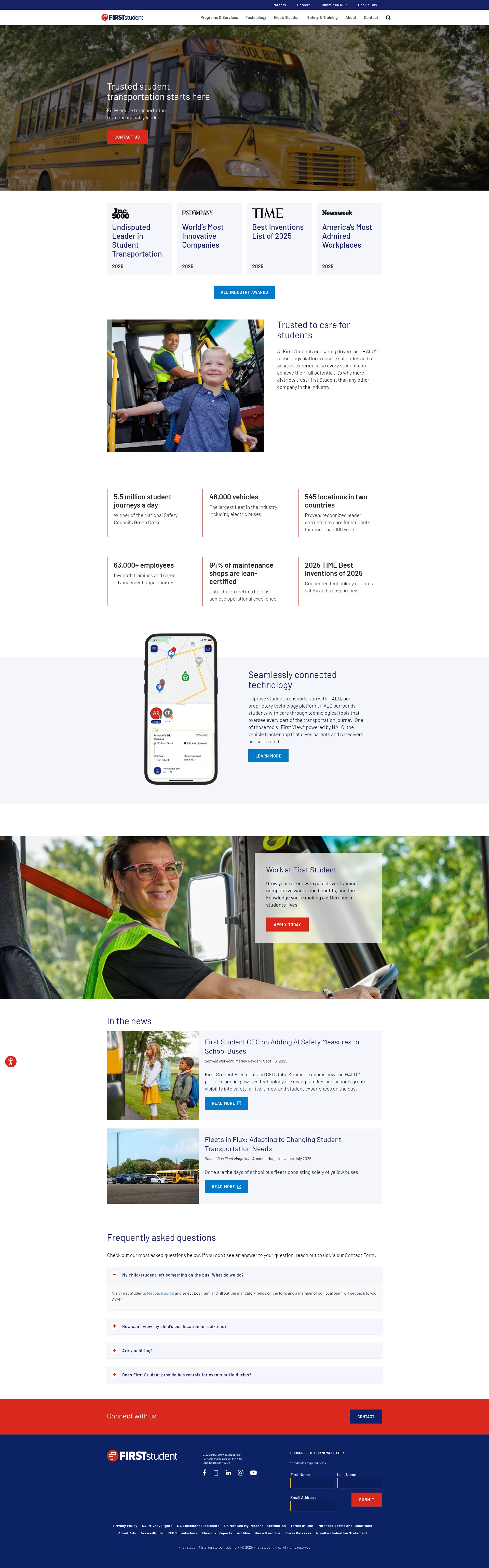 Screenshot of firststudentinc.com
