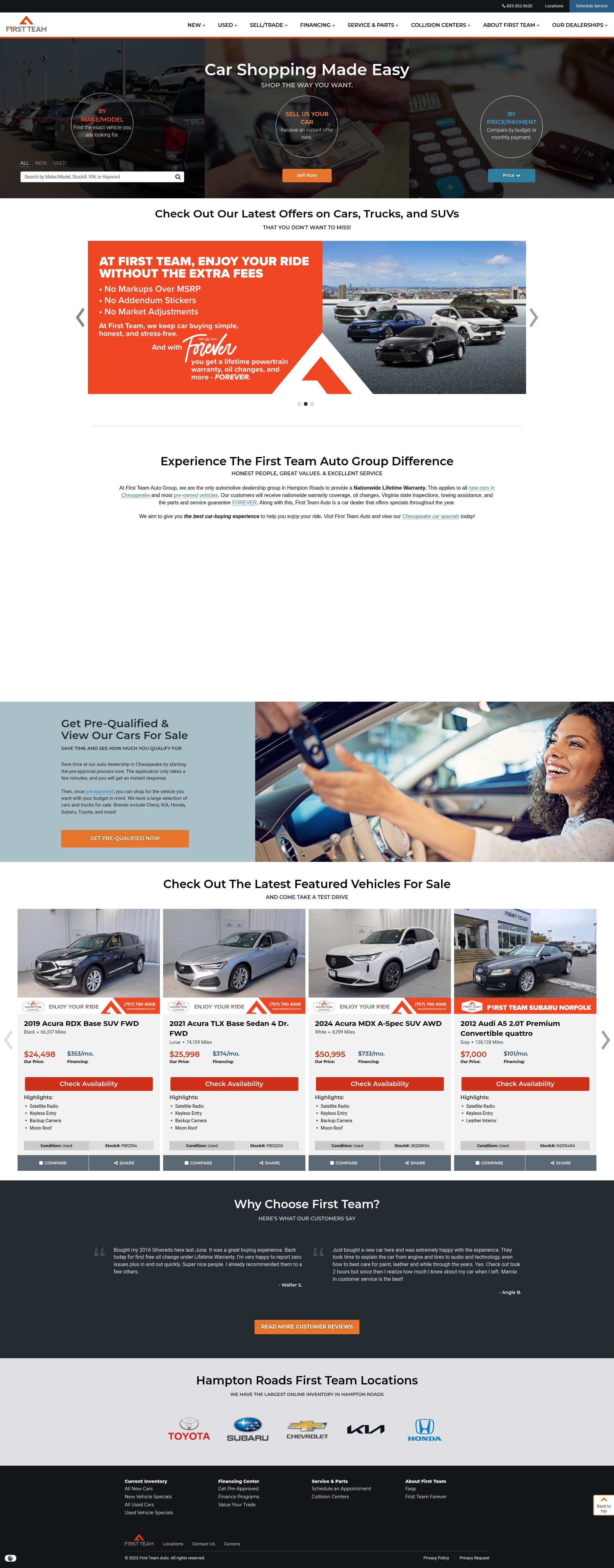 Screenshot of firstteamauto.com