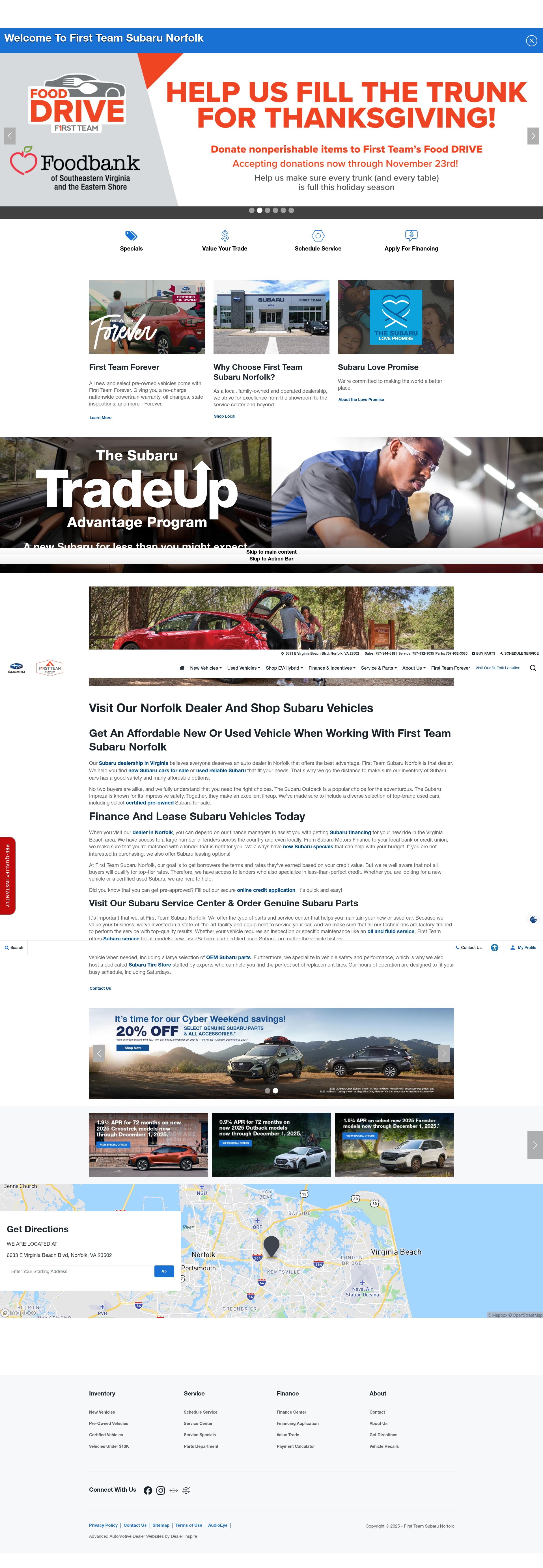 Screenshot of firstteamsubarunorfolk.com