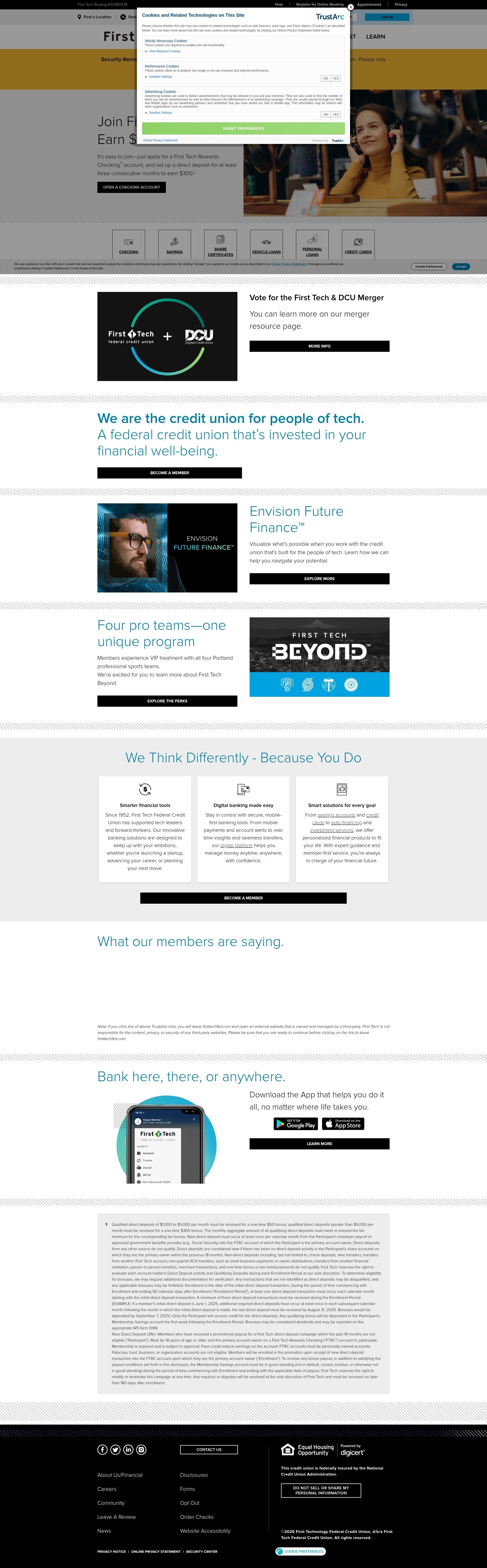 Screenshot of firsttechfed.com