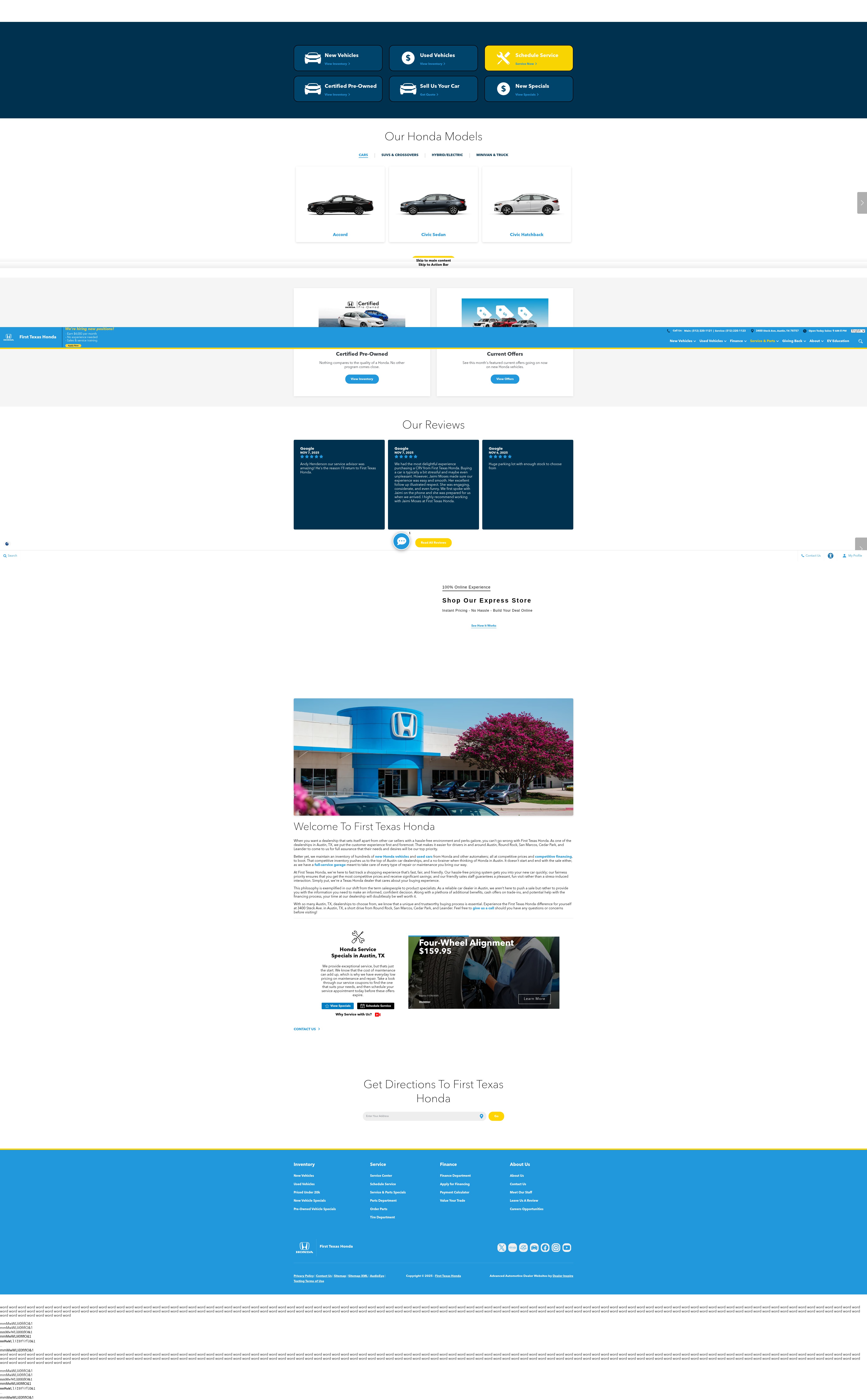Screenshot of firsttexashonda.com