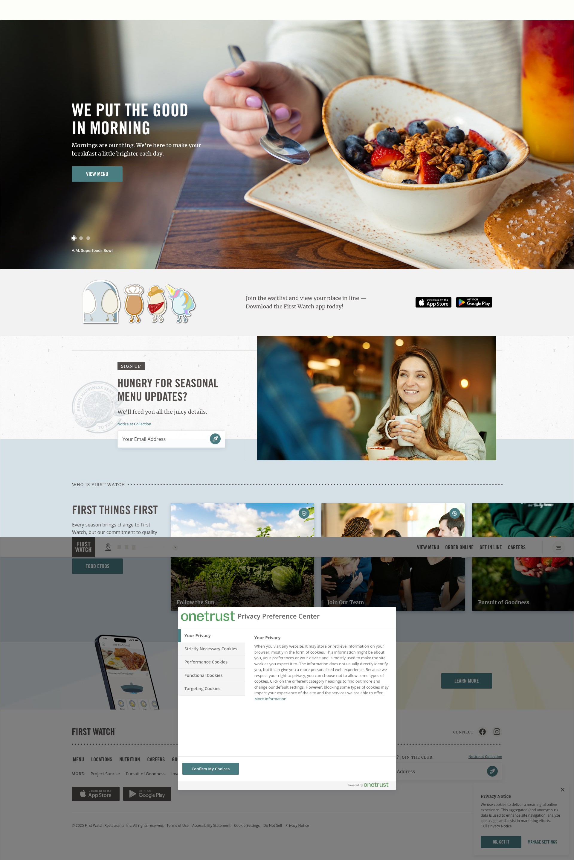 Screenshot of firstwatch.com