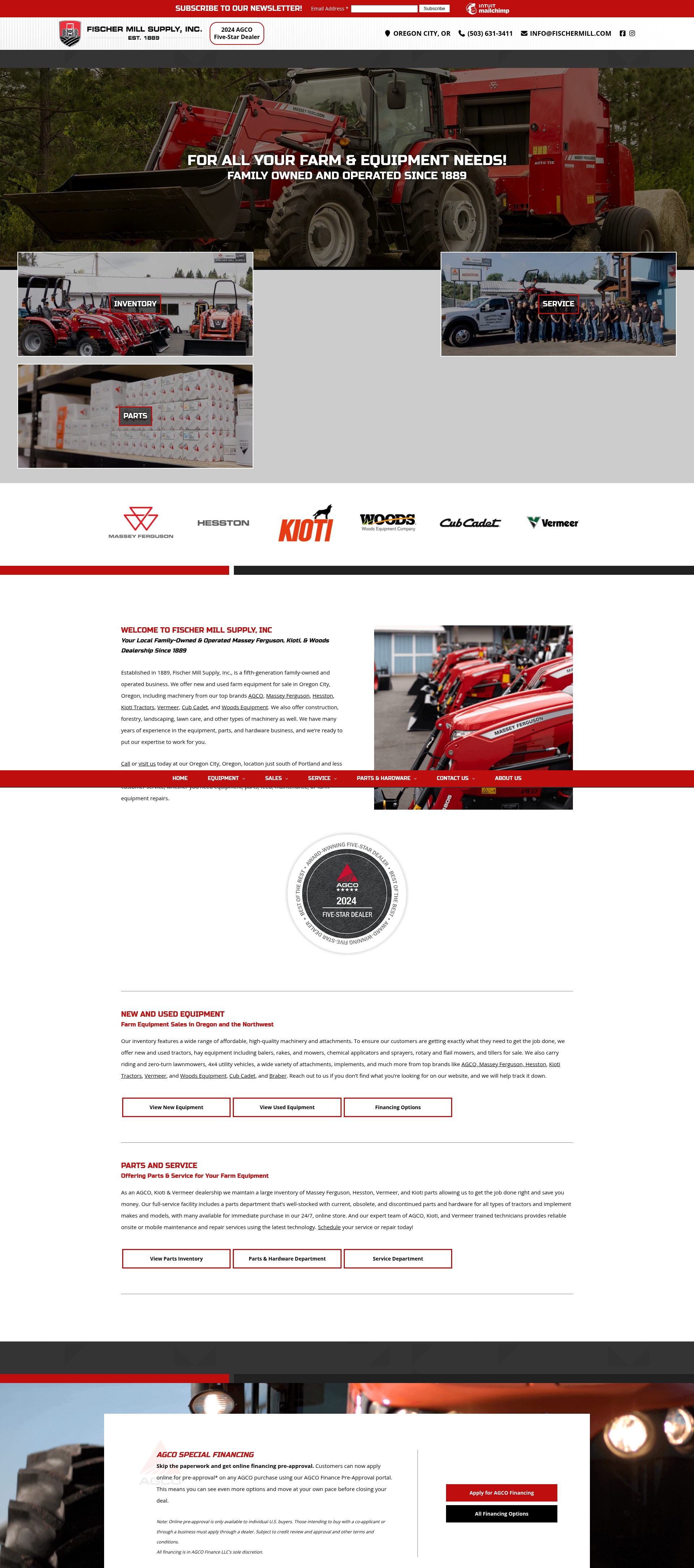 Screenshot of fischermillsupply.com