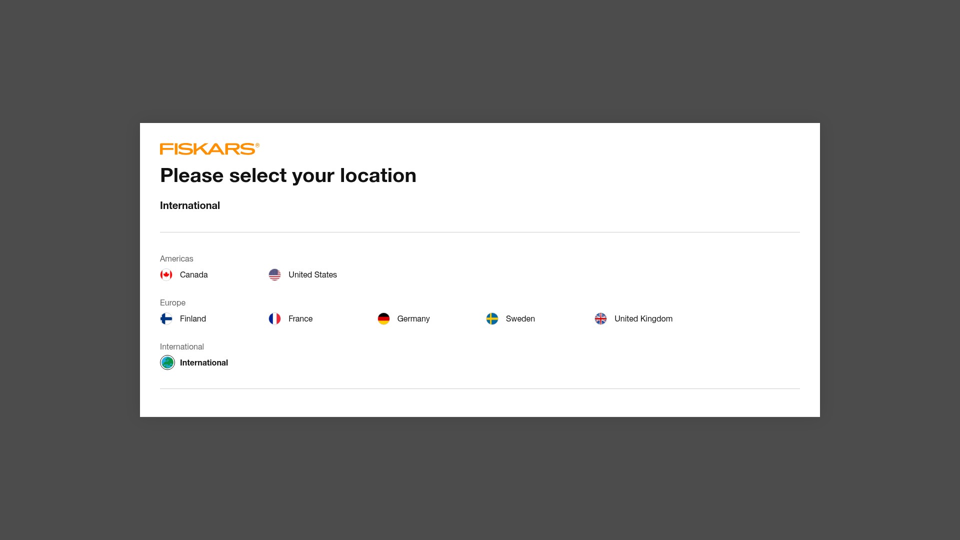 Screenshot of fiskars.com