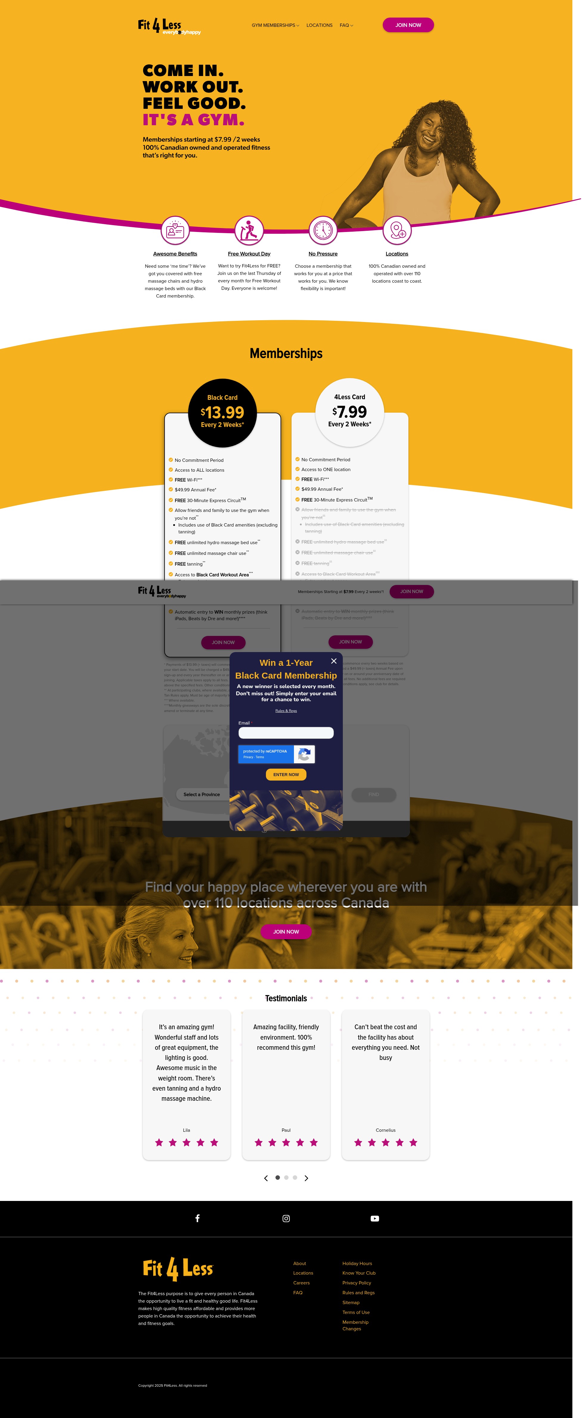 Screenshot of fit4less.ca