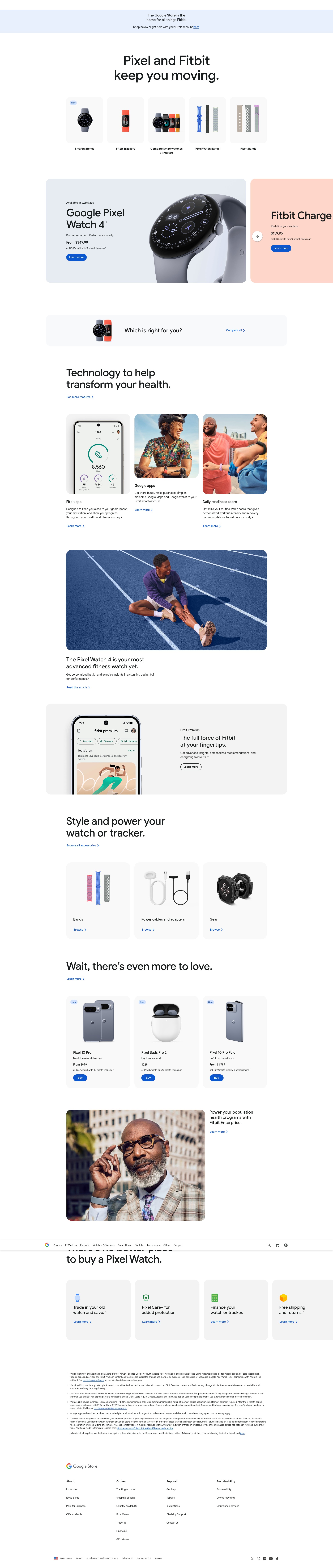Screenshot of fitbit.com