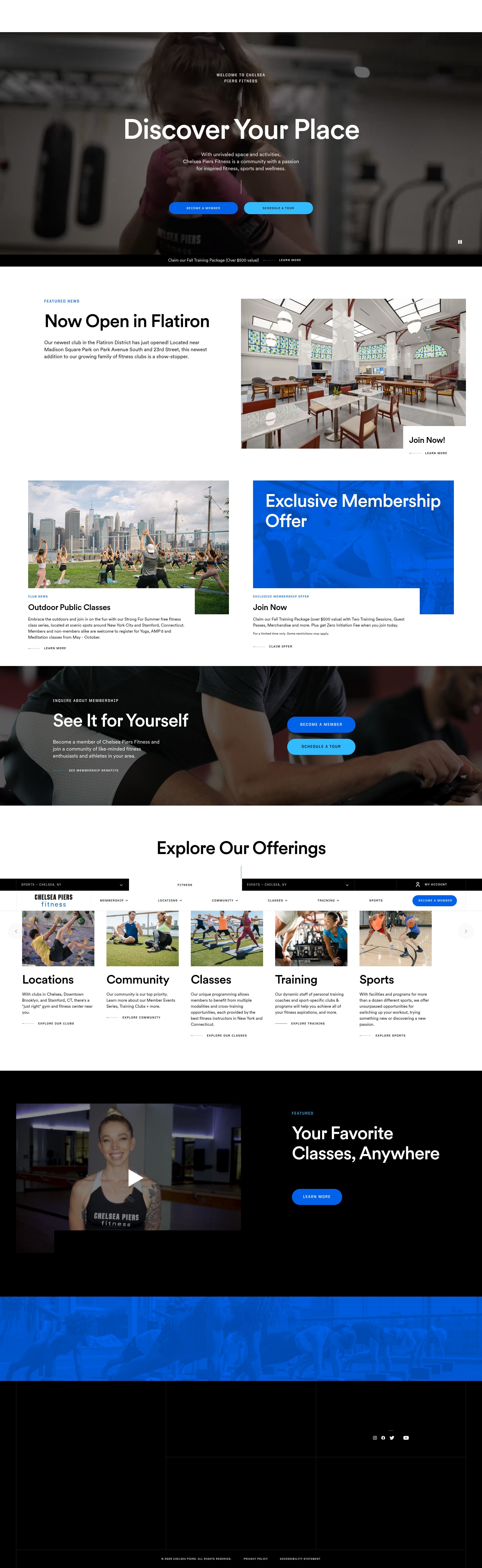 Screenshot of fitness.chelseapiers.com