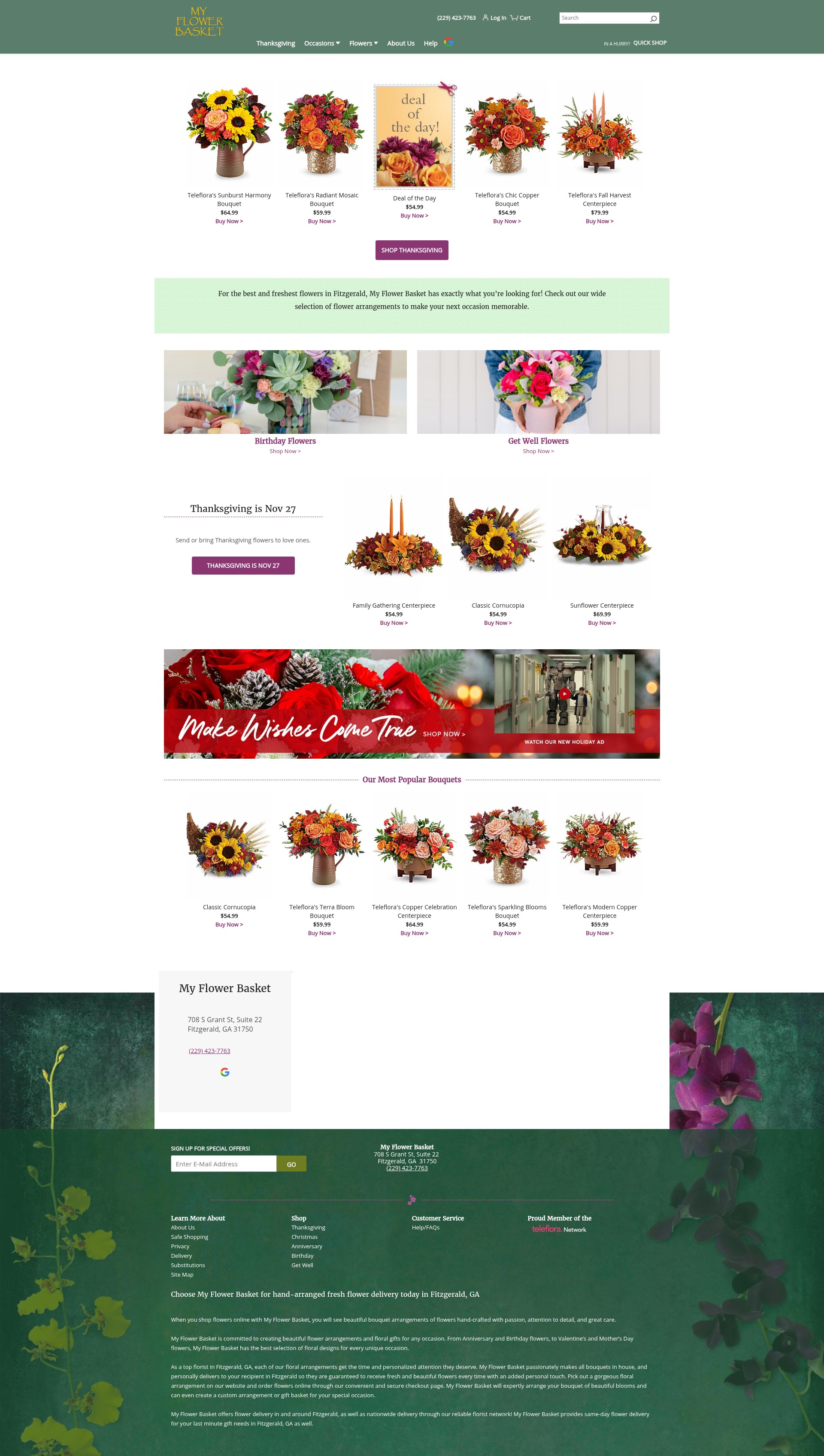 Screenshot of fitzgeraldgamyflowerbasket.com