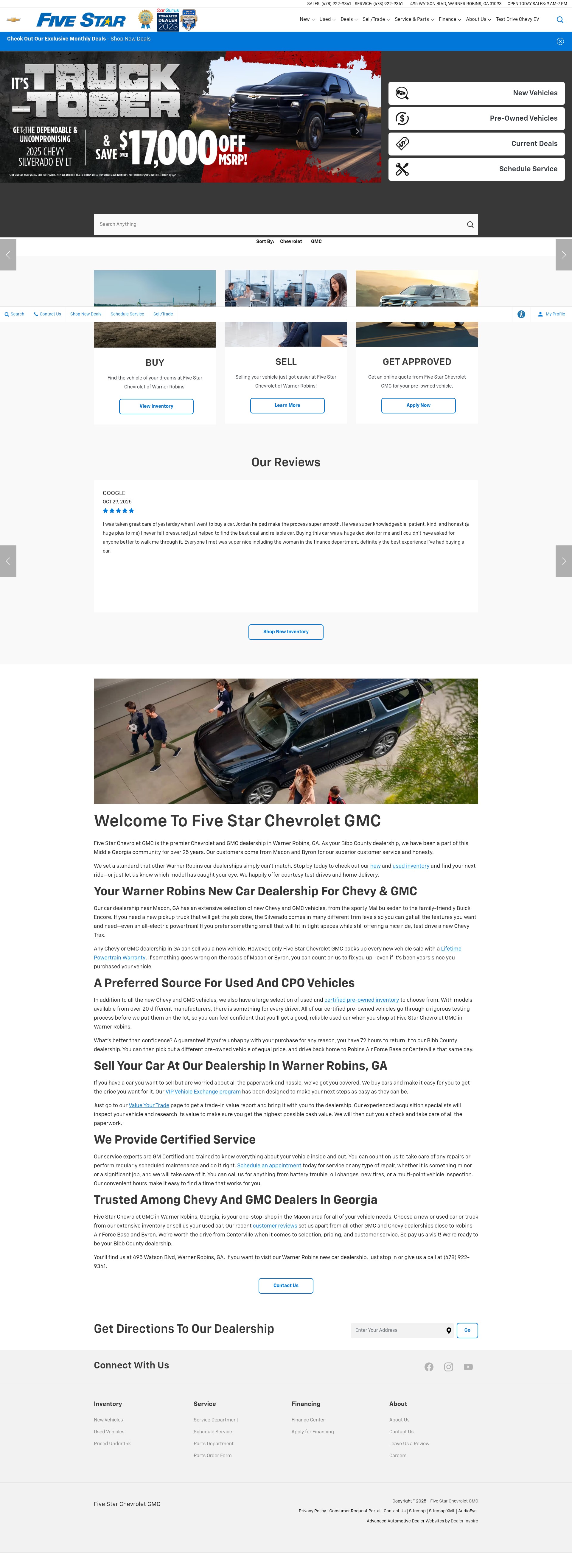 Screenshot of fivestarchevy.net