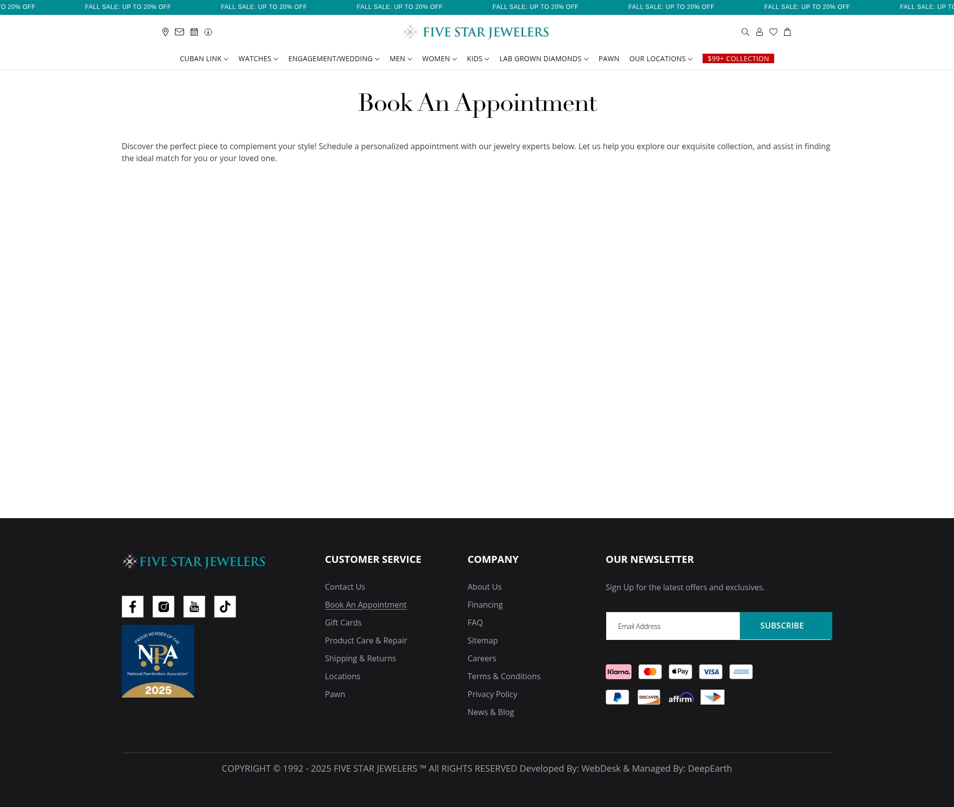 Screenshot of fivestarjewelers.com